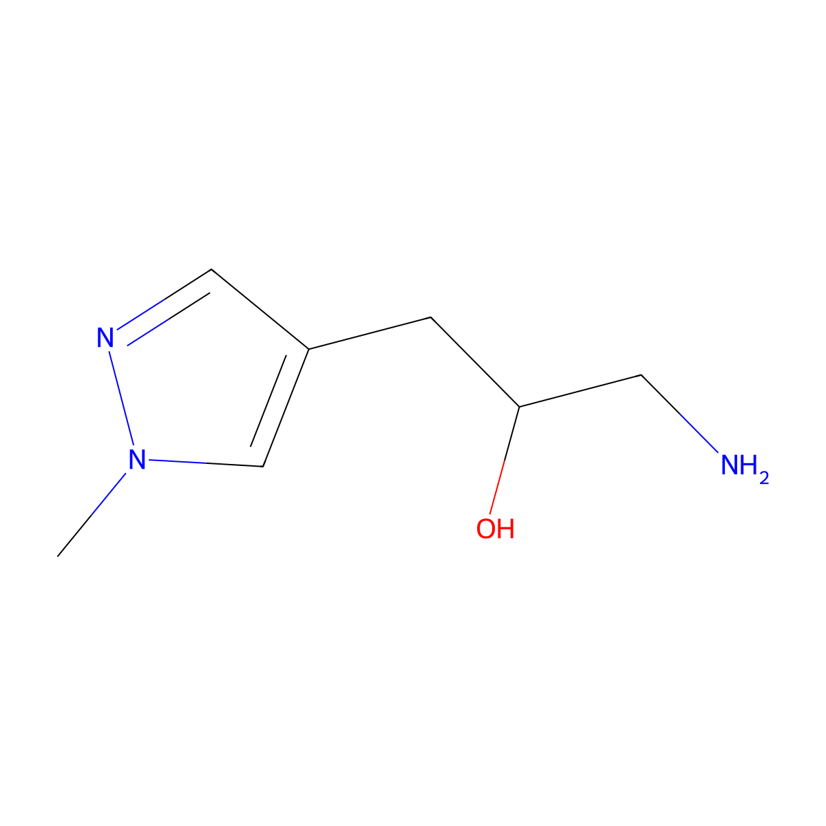 1-amino-3-(1-methyl-1H-pyrazol-4-yl)propan-2-ol molecular structure, CAS 1520413-62-0