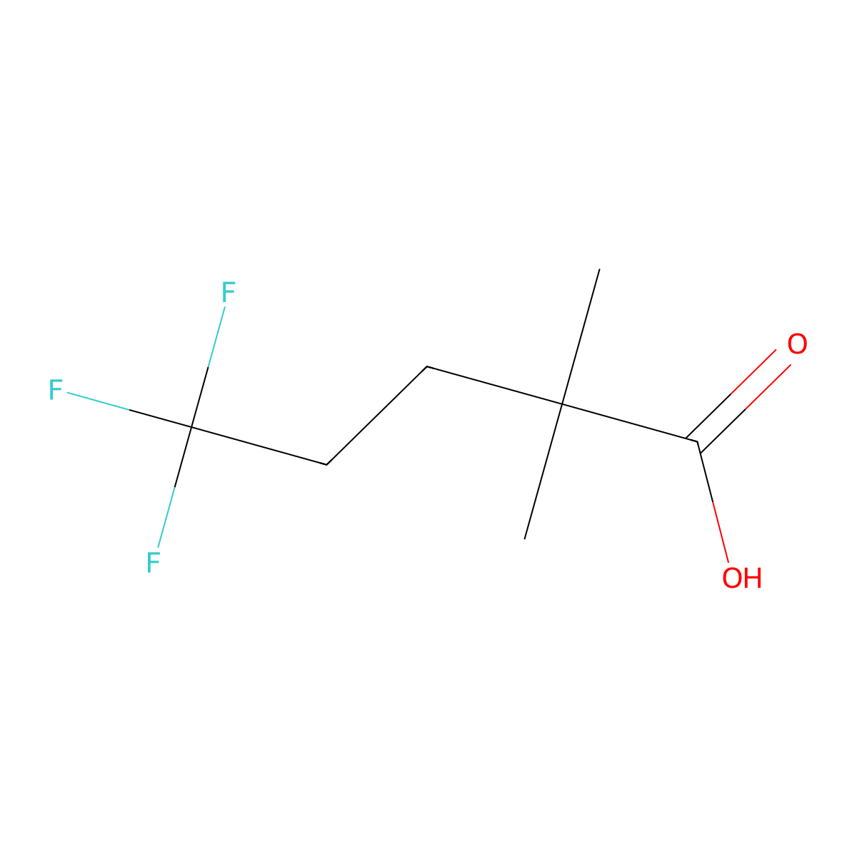 5,5,5-Trifluoro-2,2-dimethylpentanoic acid molecular structure, CAS 1520419-48-0