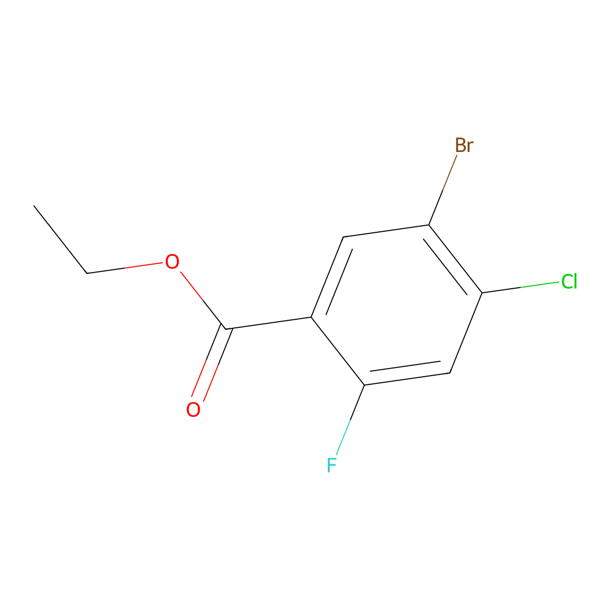 Ethyl 5-bromo-4-chloro-2-fluorobenzoate molecular structure, CAS 1520424-51-4