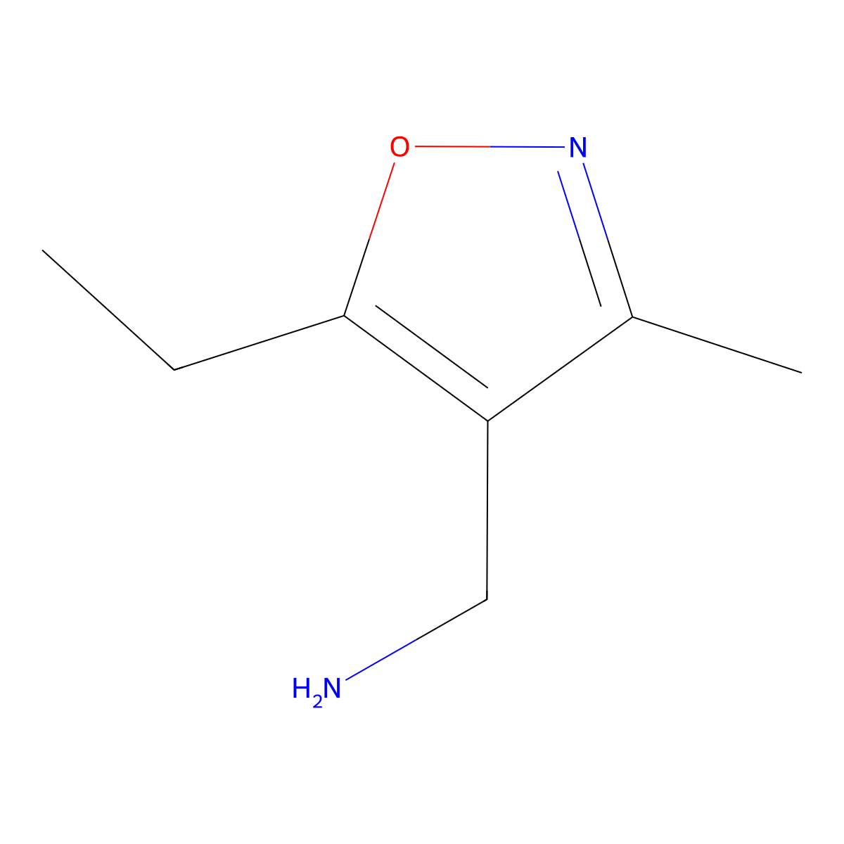 (5-Ethyl-3-methyl-1,2-oxazol-4-yl)methanamine molecular structure, CAS 1520426-84-9