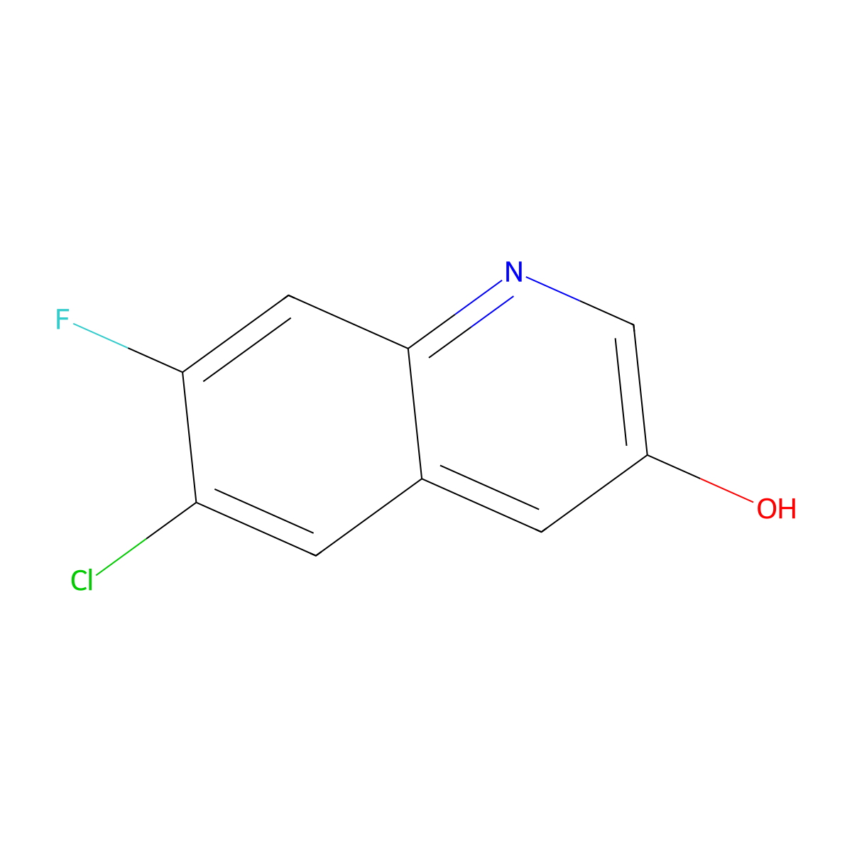 6-Chloro-7-fluoroquinolin-3-OL molecular structure, CAS 1520434-34-7