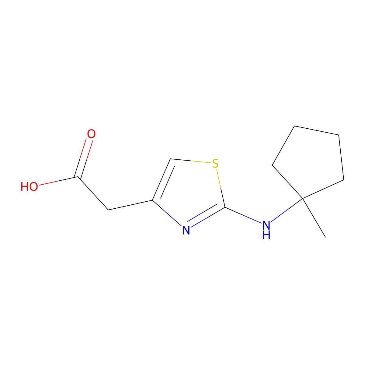 2-{2-[(1-Methylcyclopentyl)amino]-1,3-thiazol-4-yl}acetic acid molecular structure, CAS 1520443-21-3