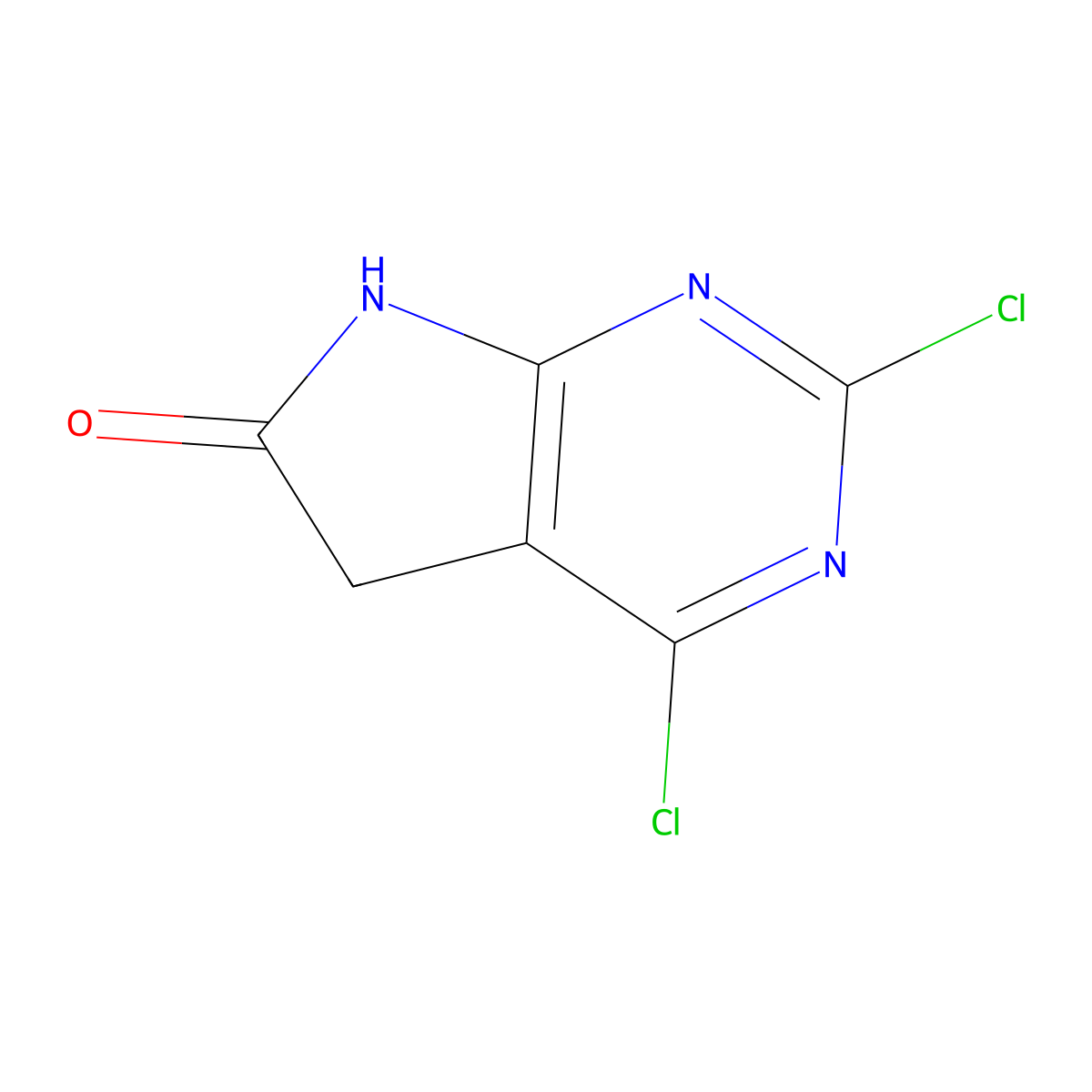 2,4-dichloro-5H,6H,7H-pyrrolo[2,3-d]pyrimidin-6-one molecular structure, CAS 1520452-96-3