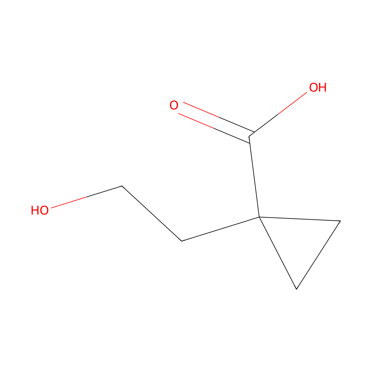 1-(2-Hydroxyethyl)cyclopropane-1-carboxylic acid molecular structure, CAS 1520462-70-7