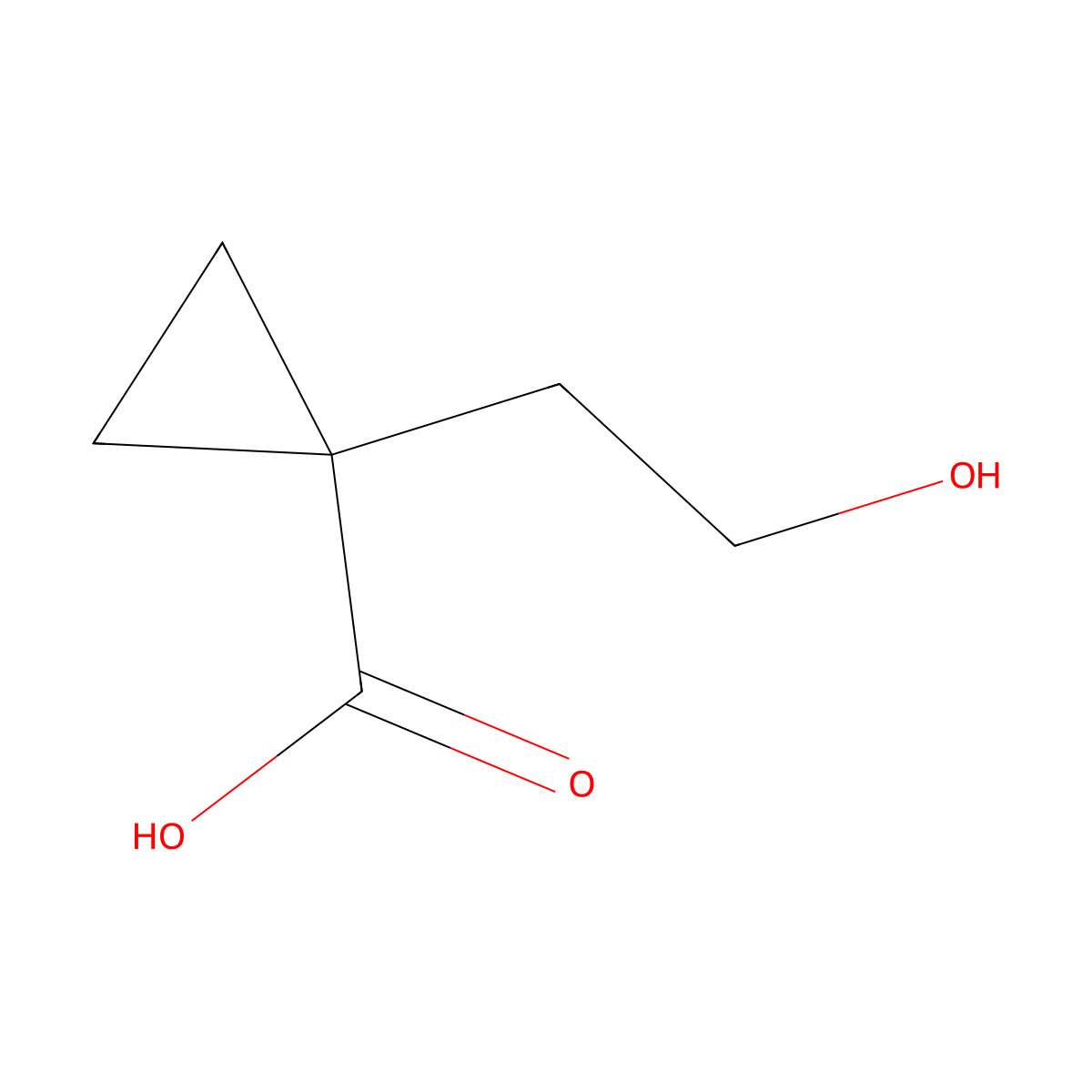 1-(2-Hydroxyethyl)cyclopropane-1-carboxylic acid molecular structure, CAS 1520462-70-7