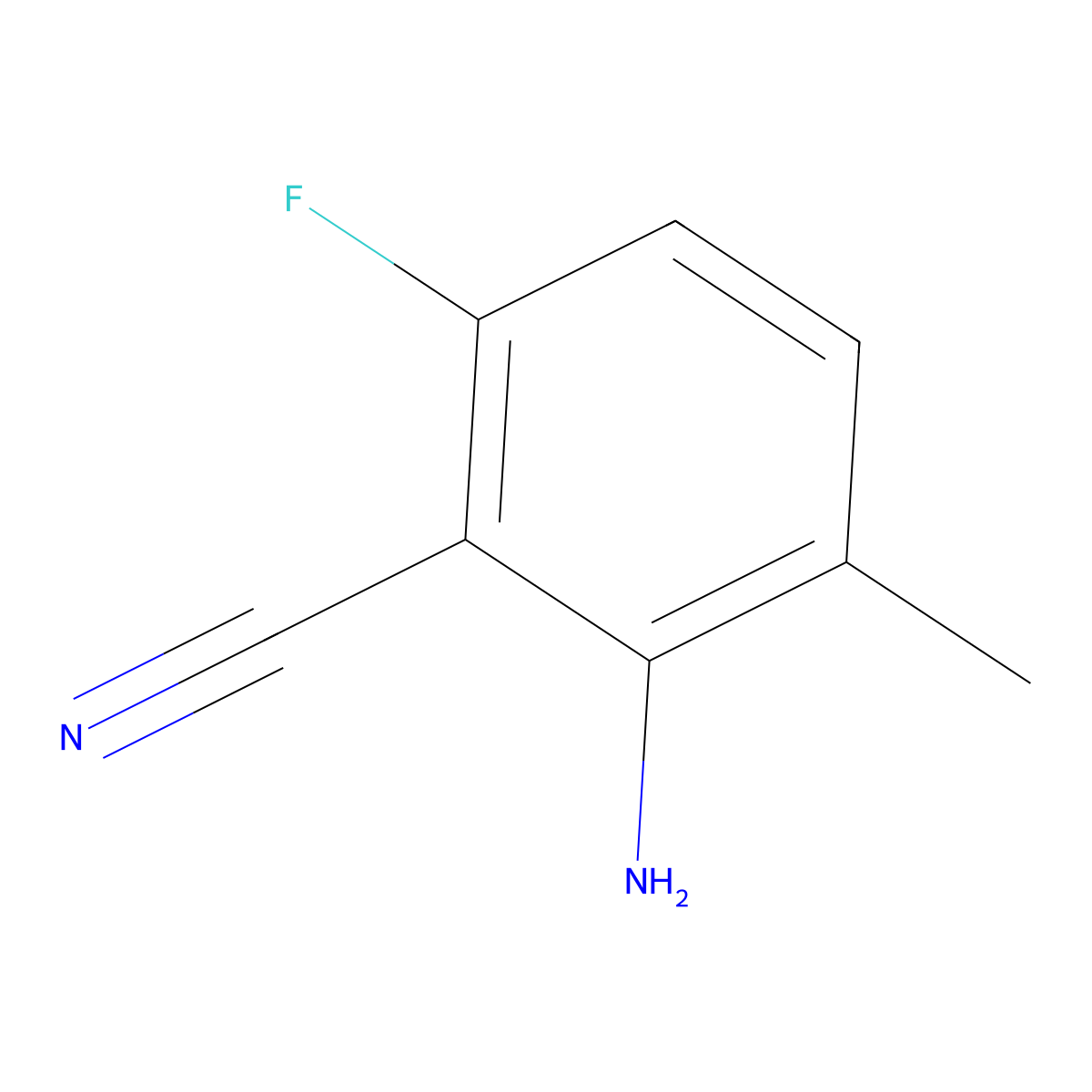 2-Amino-6-fluoro-3-methylbenzonitrile molecular structure, CAS 1520465-65-9