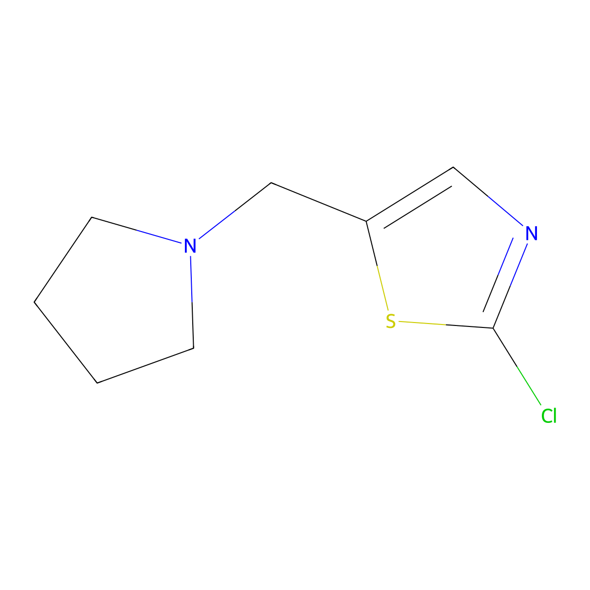 2-Chloro-5-(pyrrolidin-1-ylmethyl)-1,3-thiazole molecular structure, CAS 1520471-30-0