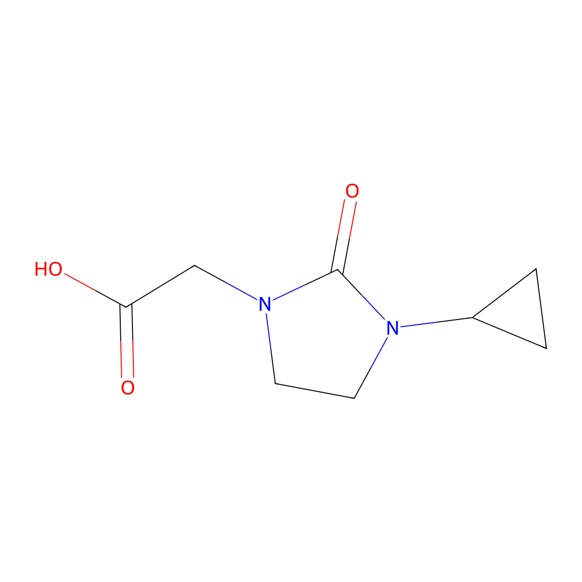 2-(3-Cyclopropyl-2-oxoimidazolidin-1-yl)acetic acid molecular structure, CAS 1520471-33-3