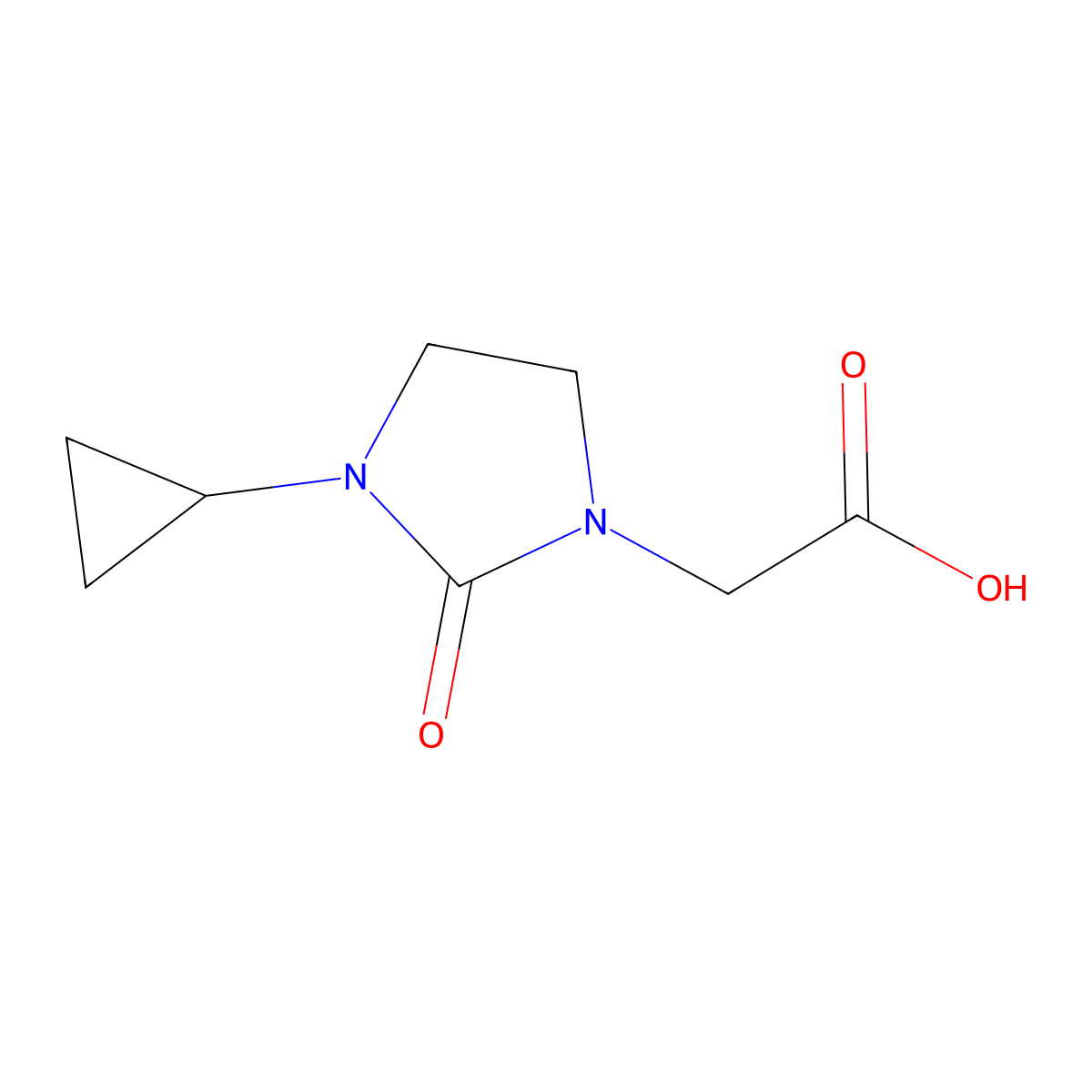2-(3-Cyclopropyl-2-oxoimidazolidin-1-yl)acetic acid molecular structure, CAS 1520471-33-3