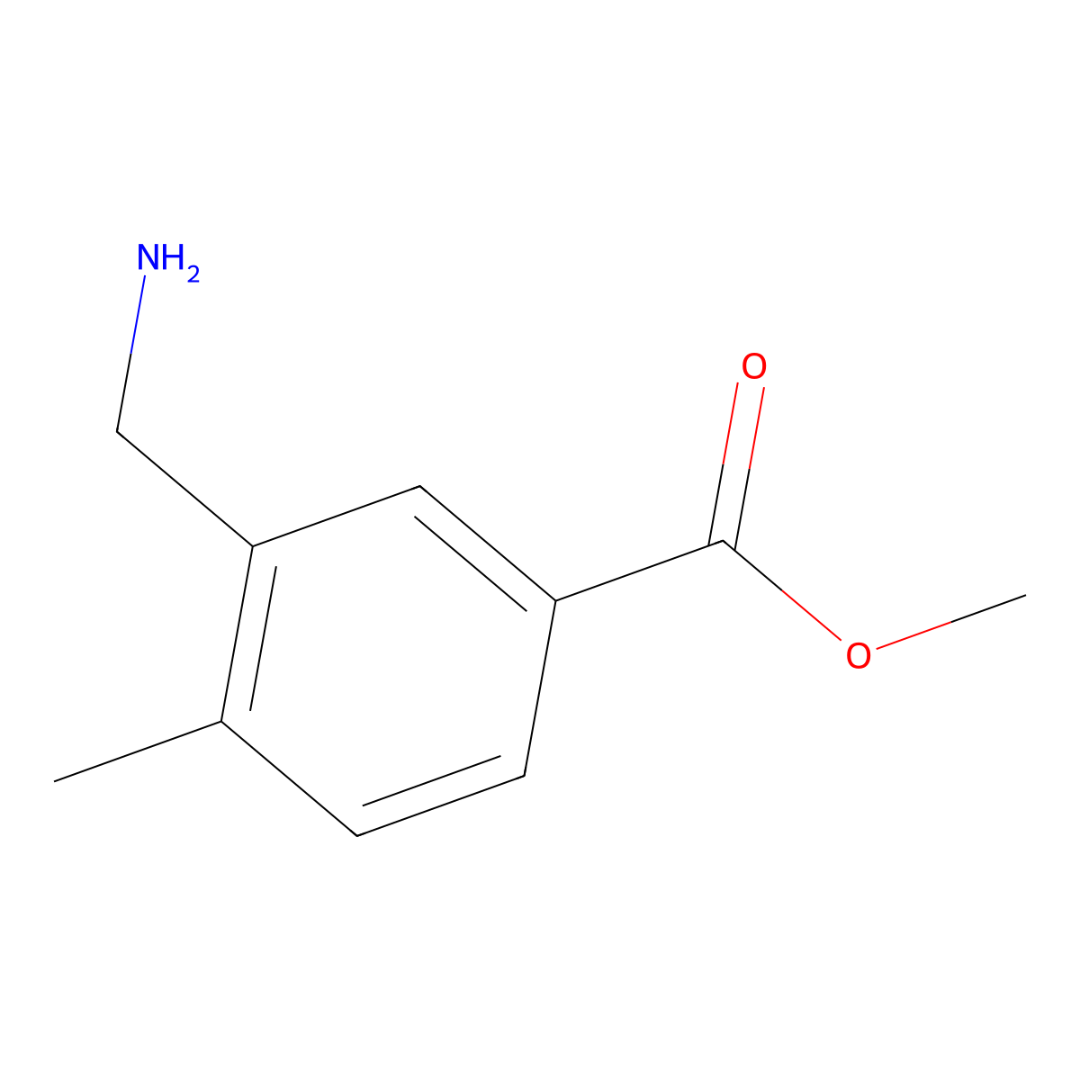 Methyl 3-(aminomethyl)-4-methylbenzoate molecular structure, CAS 1520473-24-8