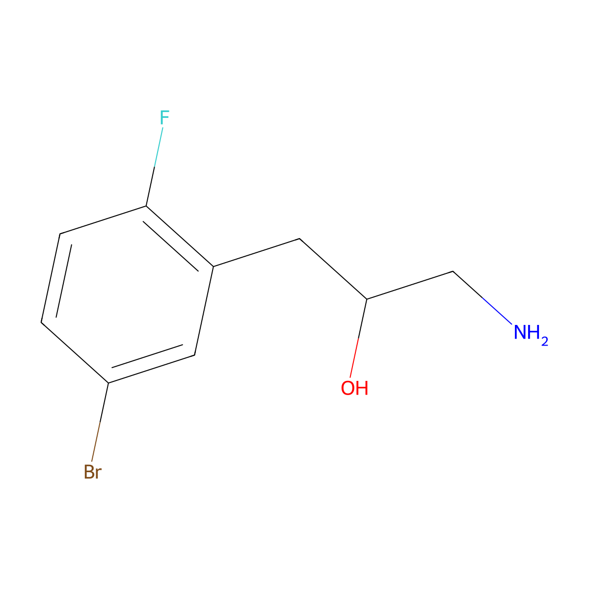 1-Amino-3-(5-bromo-2-fluorophenyl)propan-2-ol molecular structure, CAS 1520476-45-2