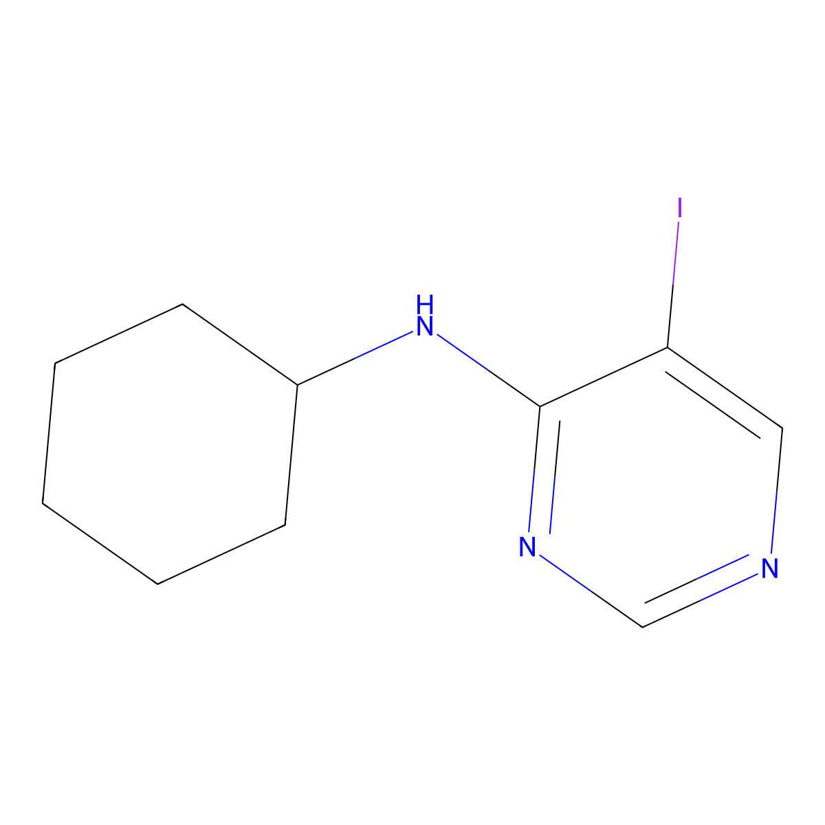 N-cyclohexyl-5-iodopyrimidin-4-amine molecular structure, CAS 1520481-60-0