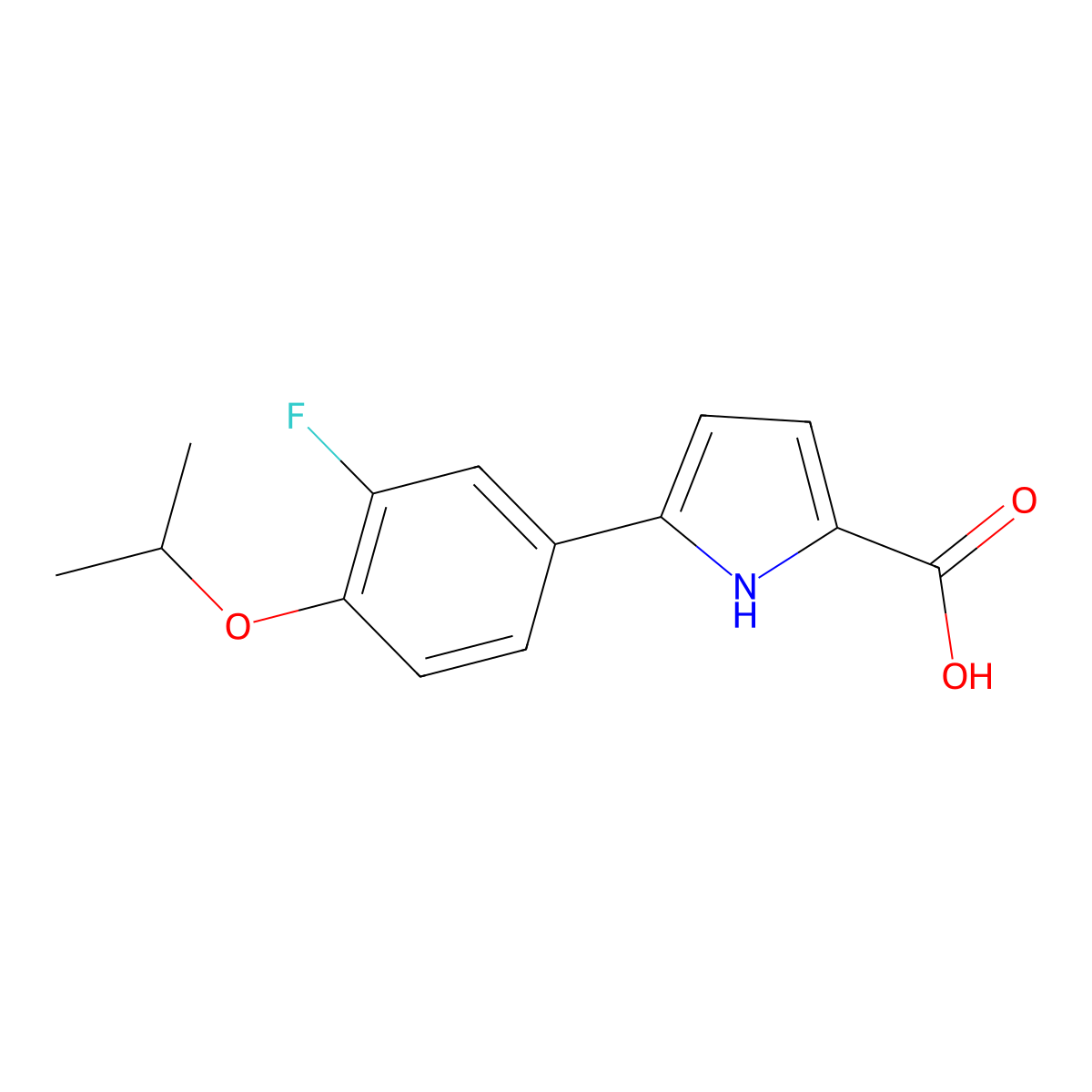 5-(3-Fluoro-4-isopropoxyphenyl)-1H-pyrrole-2-carboxylic acid molecular structure, CAS 1520482-28-3