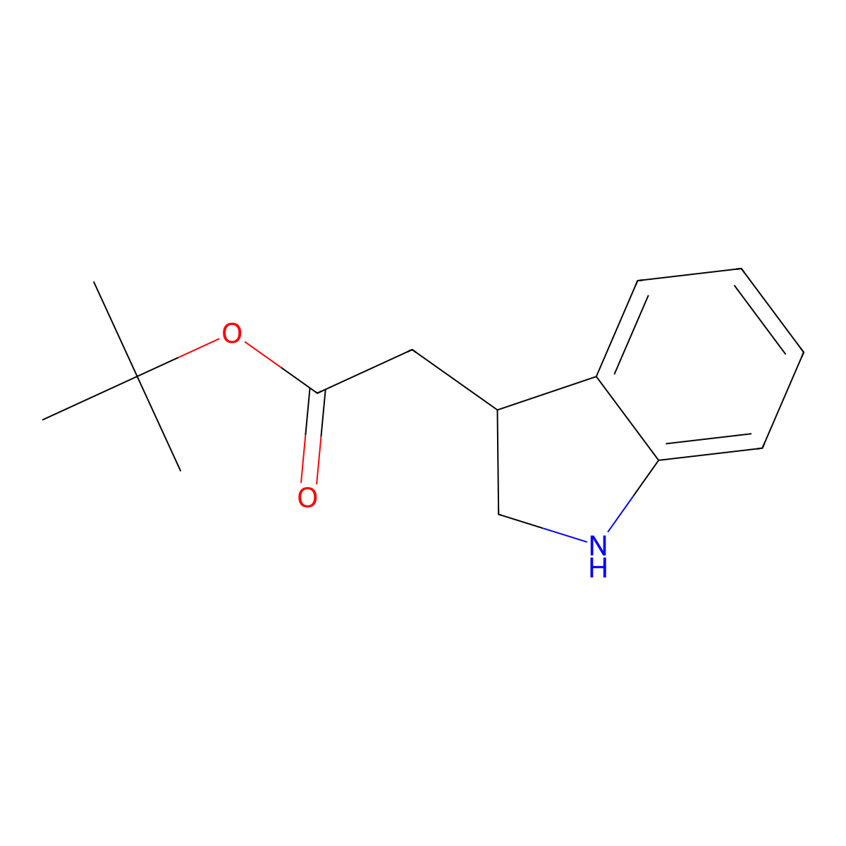 tert-butyl 2-(2,3-dihydro-1H-indol-3-yl)acetate molecular structure, CAS 1520495-06-0