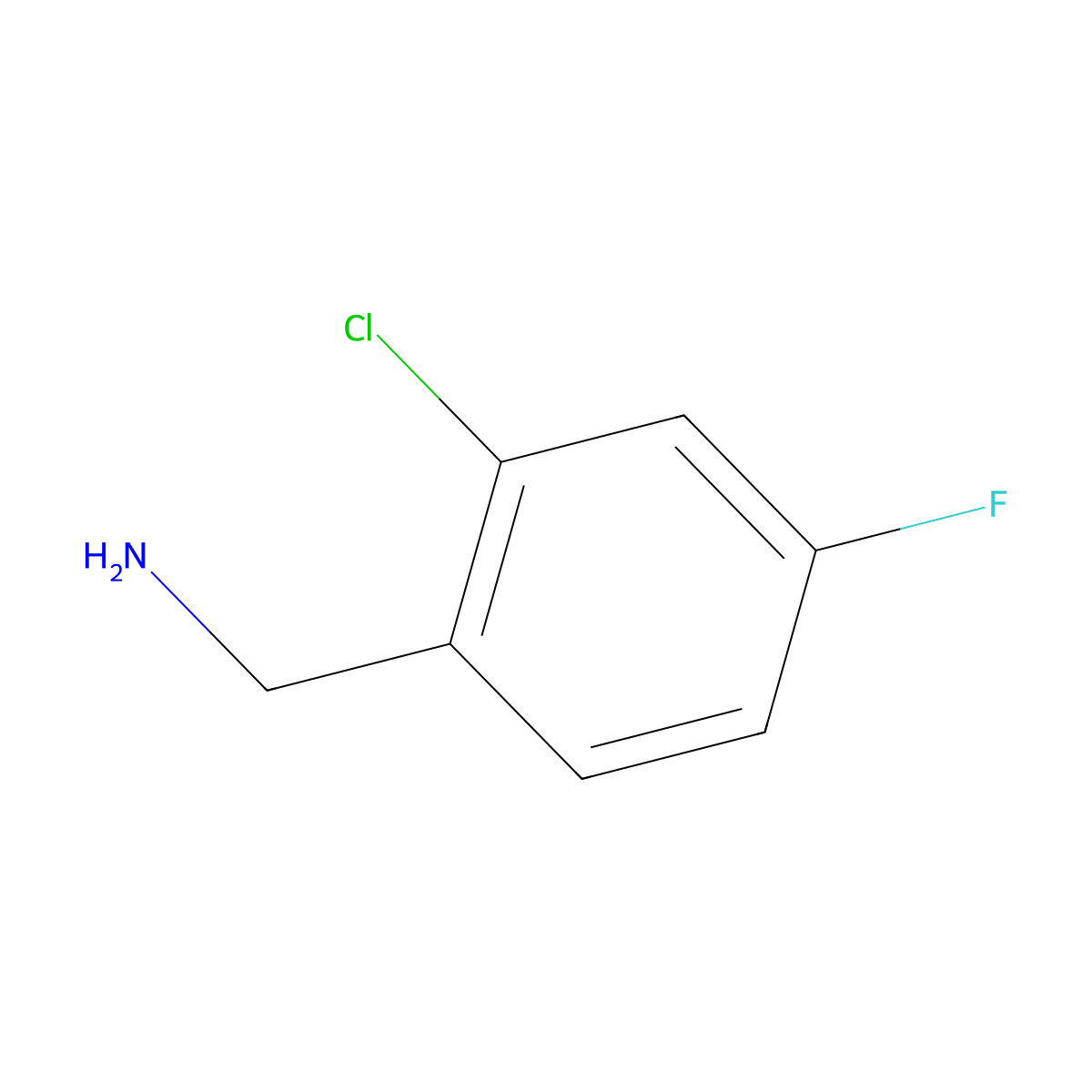 2-Chloro-4-fluorobenzylamine molecular structure, CAS 15205-11-5