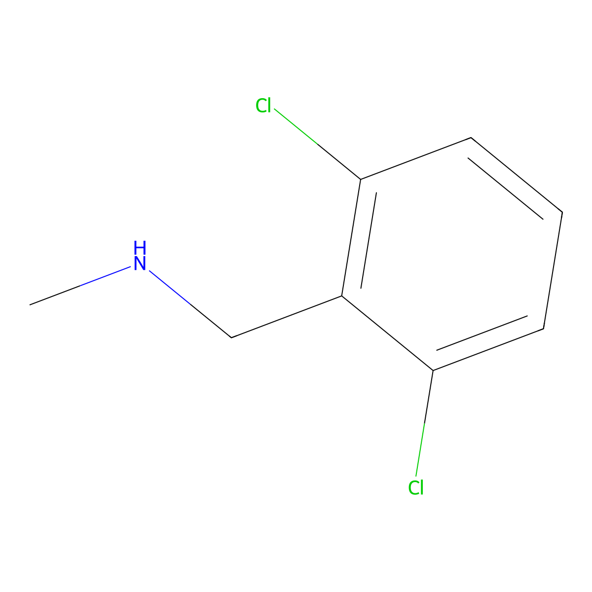 Benzenemethanamine, 2,6-dichloro-N-methyl- molecular structure, CAS 15205-19-3