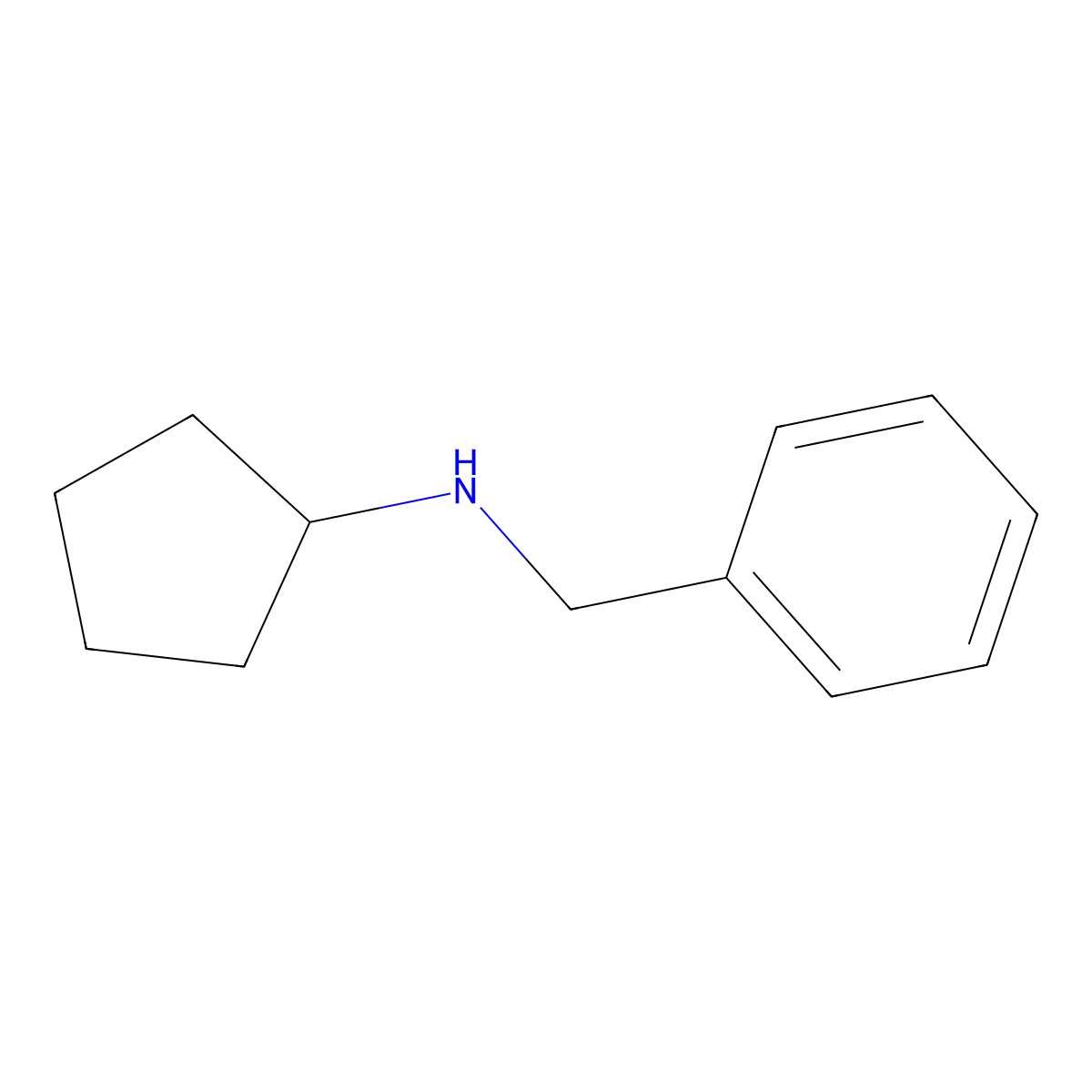 N-benzylcyclopentanamine molecular structure, CAS 15205-23-9