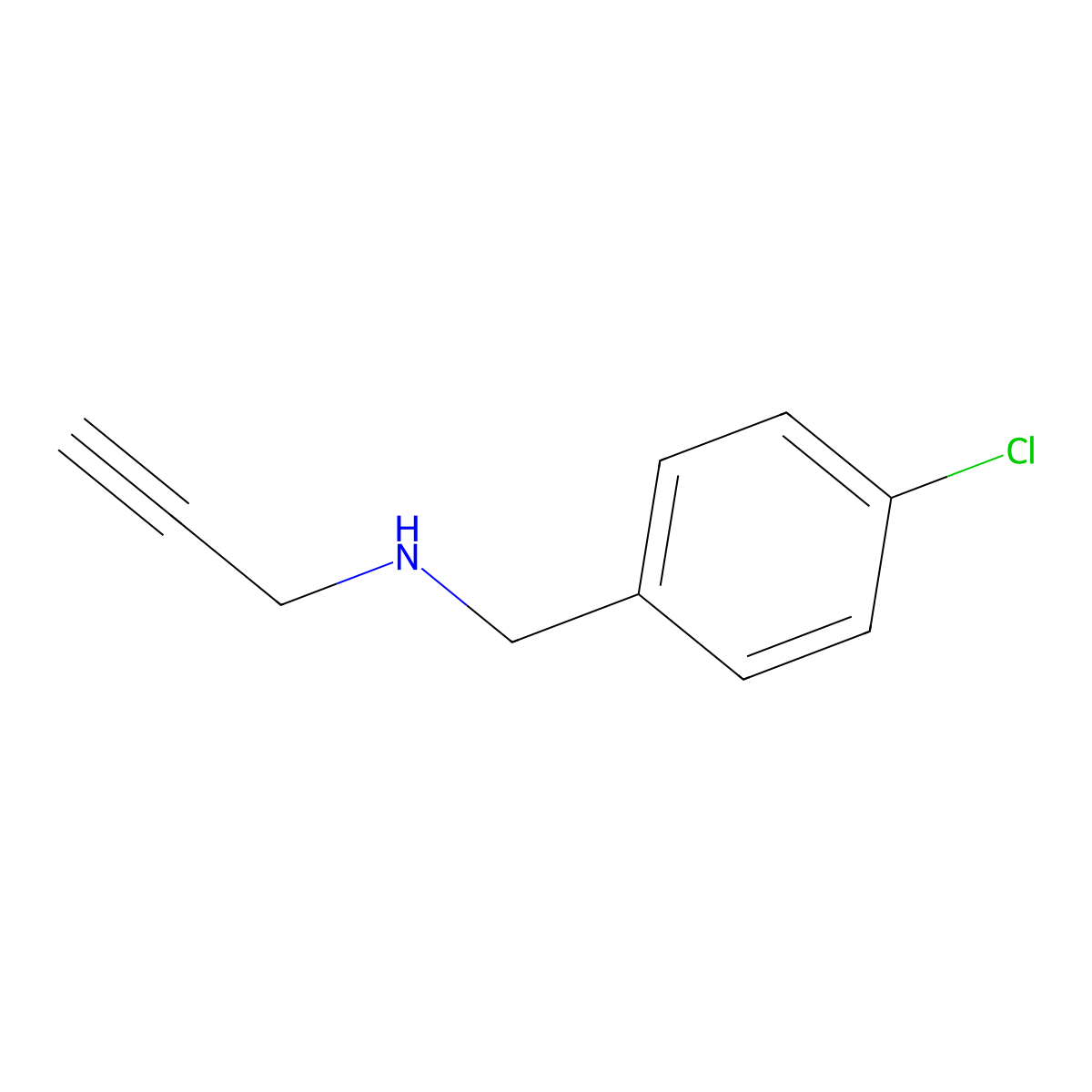 [(4-Chlorophenyl)methyl](prop-2-YN-1-YL)amine molecular structure, CAS 15205-32-0