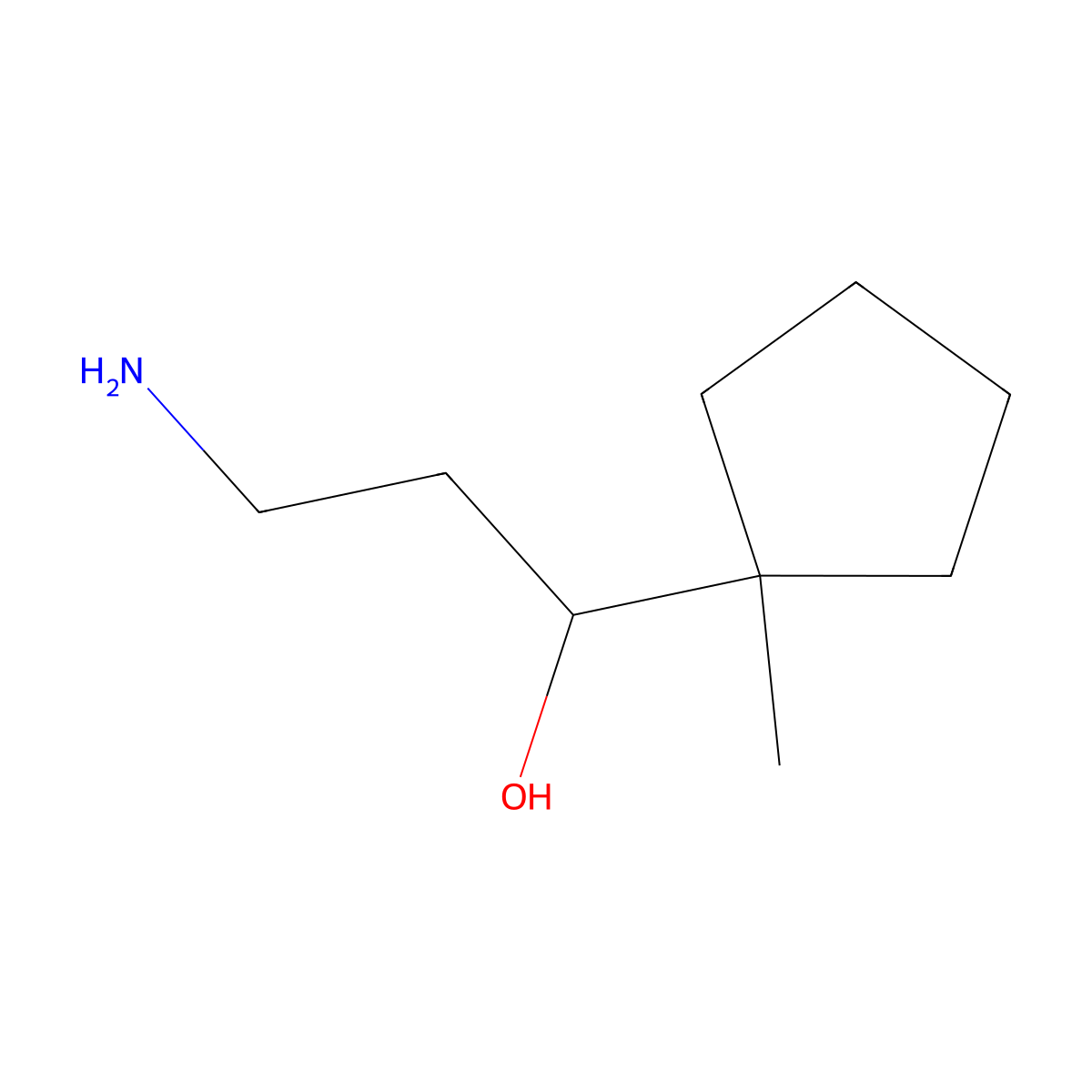 3-Amino-1-(1-methylcyclopentyl)propan-1-ol molecular structure, CAS 1520503-68-7