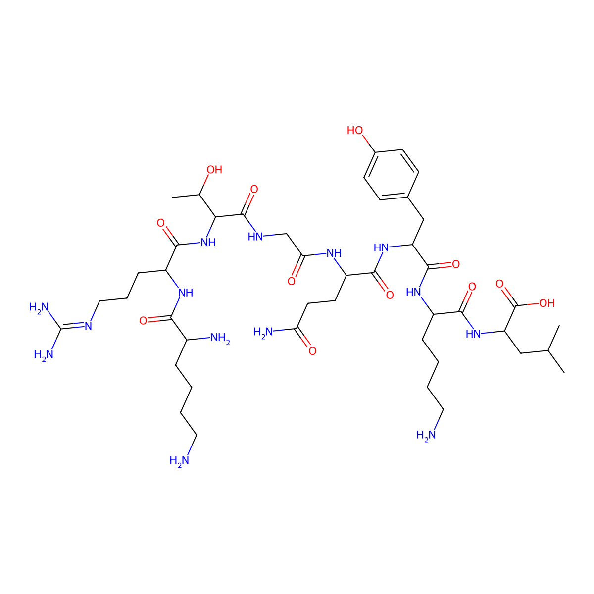 h-Lys-arg-thr-gly-gln-tyr-lys-leu-oh molecular structure, CAS 152051-61-1