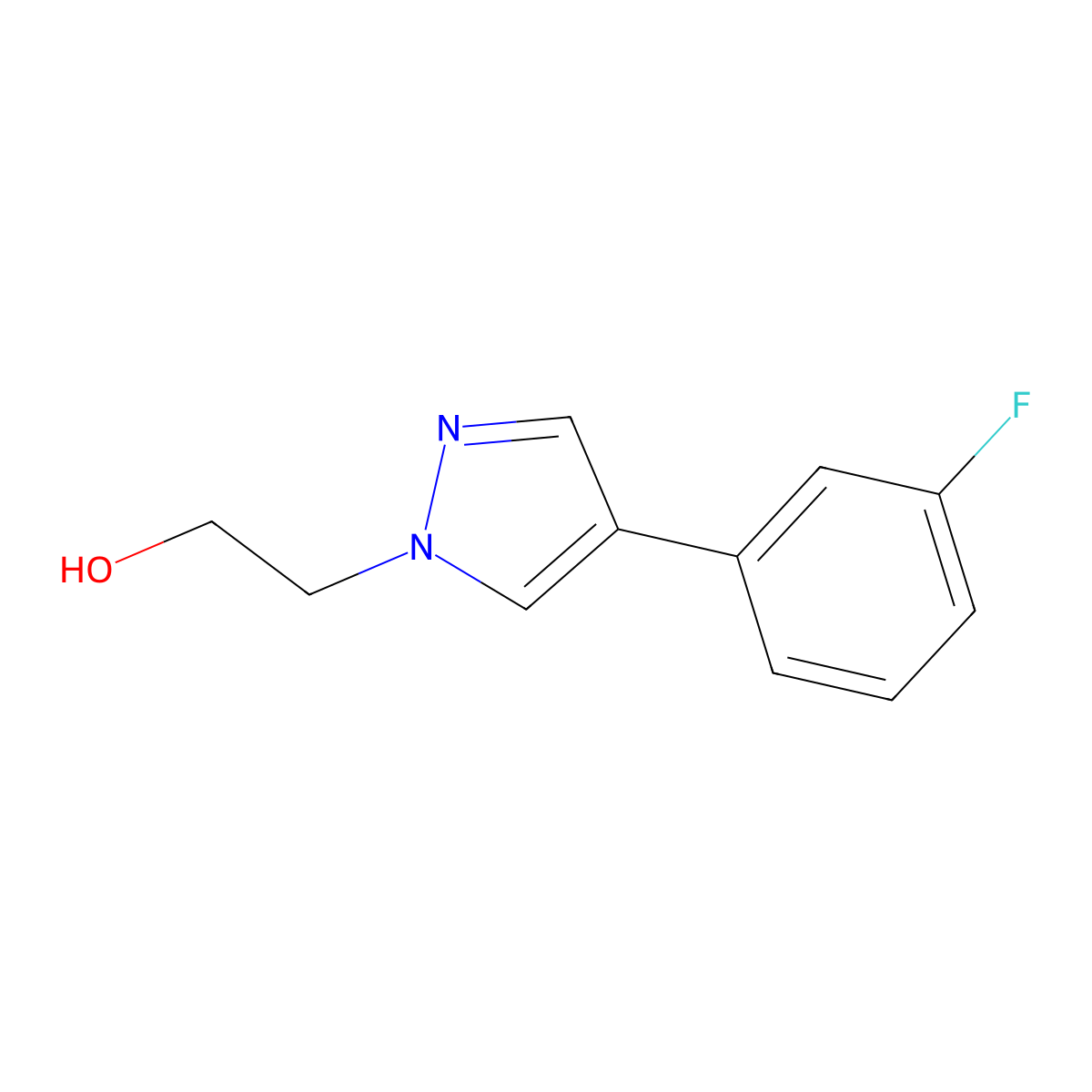 2-(4-(3-Fluorophenyl)-1H-pyrazol-1-yl)ethanol molecular structure, CAS 1520514-90-2
