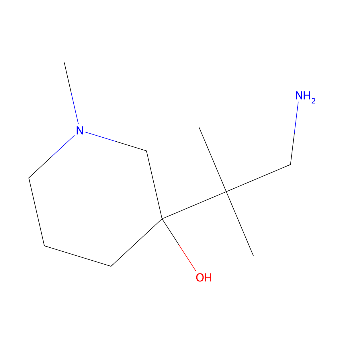 3-(1-Amino-2-methylpropan-2-yl)-1-methylpiperidin-3-ol molecular structure, CAS 1520520-70-0