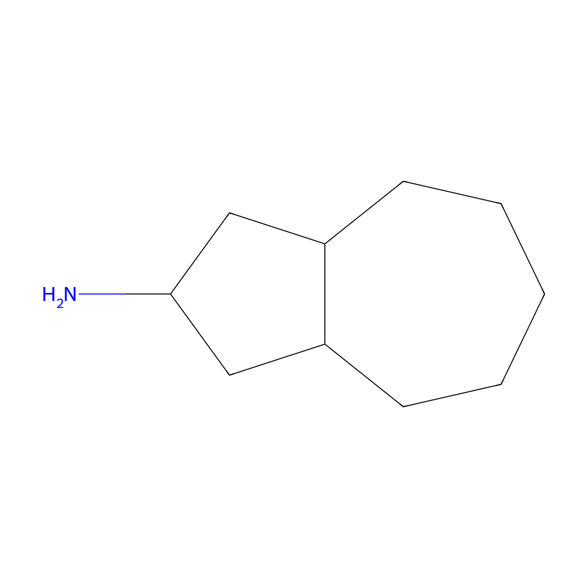 Decahydroazulen-2-amine molecular structure, CAS 1520526-87-7