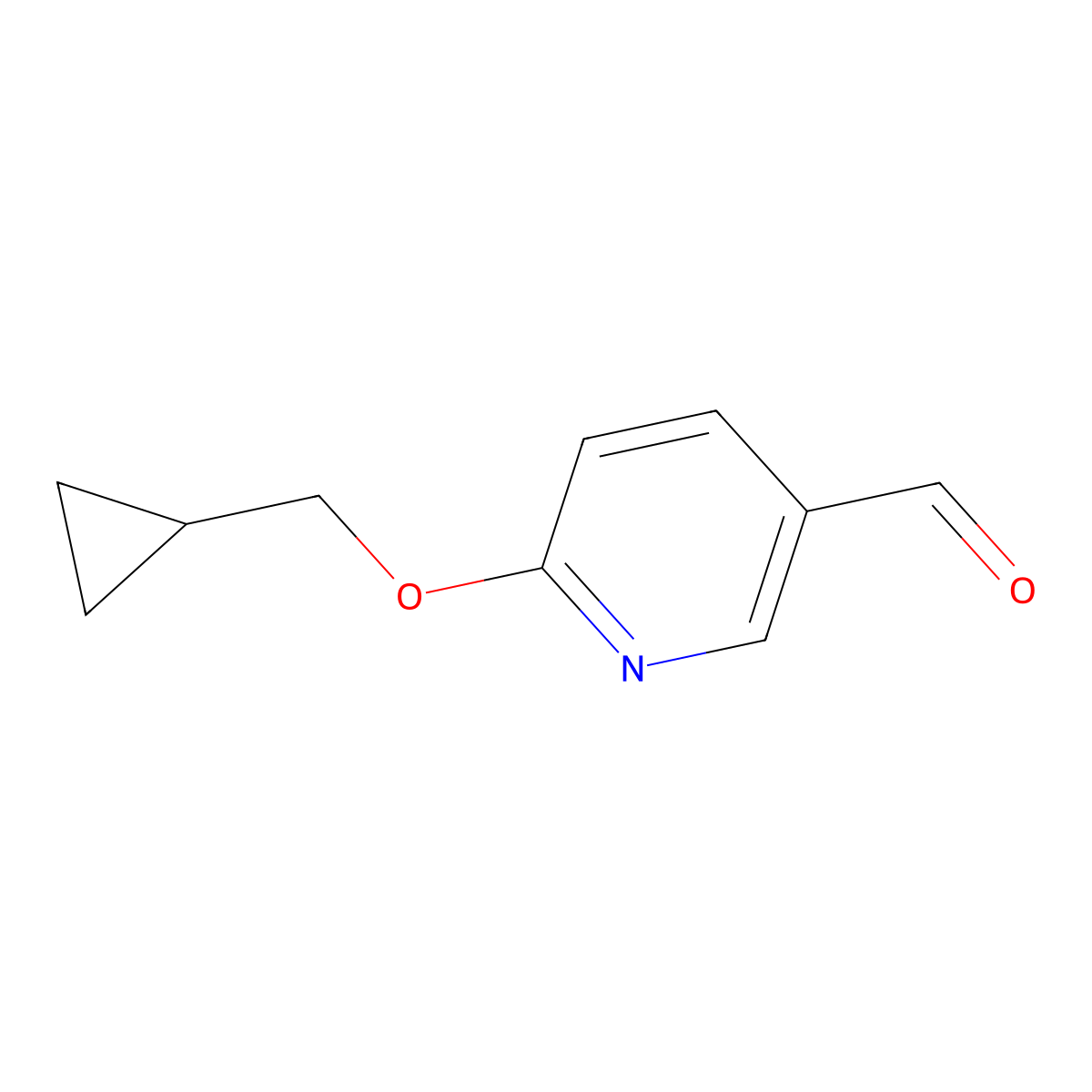 6-(Cyclopropylmethoxy)-3-pyridinecarboxaldehyde molecular structure, CAS 1520538-64-0