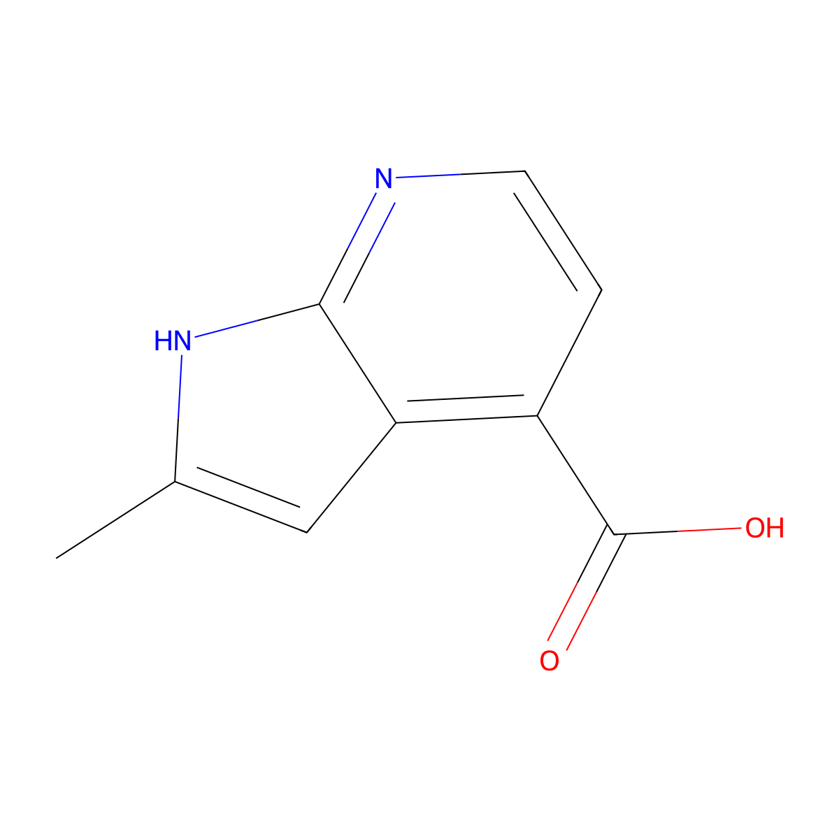 2-methyl-1H-pyrrolo[2,3-b]pyridine-4-carboxylic acid molecular structure, CAS 1520544-06-2