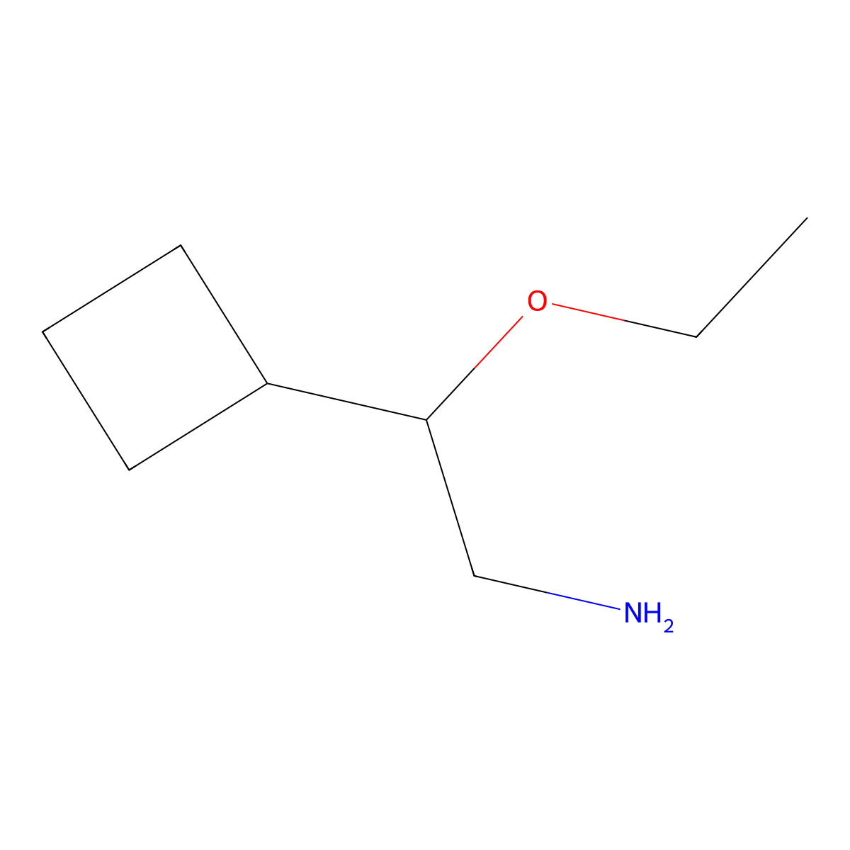 2-Cyclobutyl-2-ethoxyethan-1-amine molecular structure, CAS 1520547-02-7