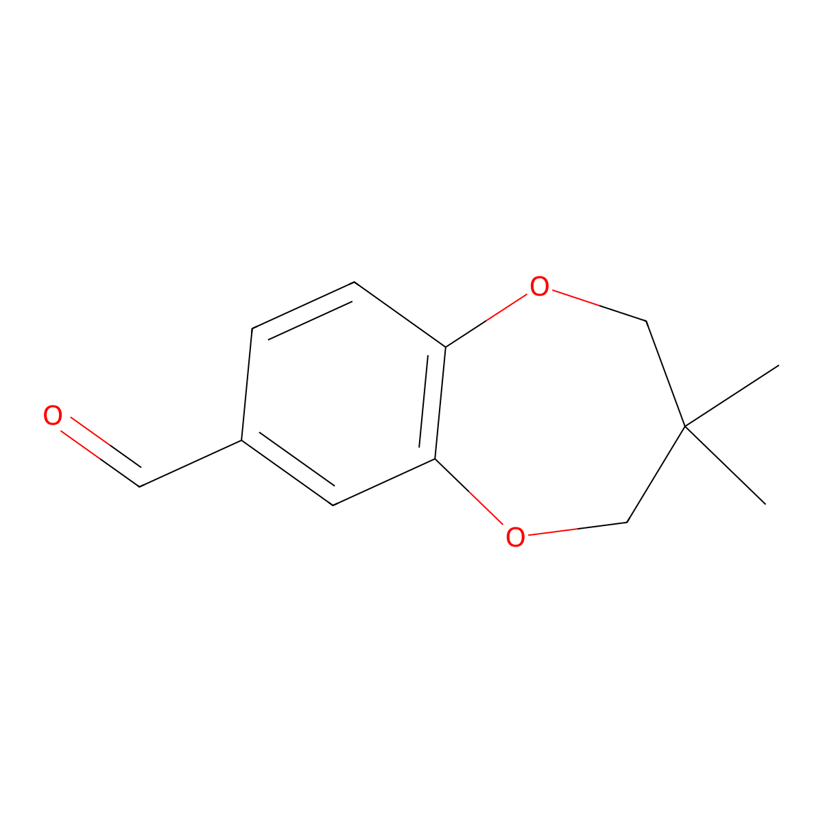 3,3-dimethyl-3,4-dihydro-2H-benzo[b][1,4]dioxepine-7-carbaldehyde molecular structure, CAS 1520556-11-9