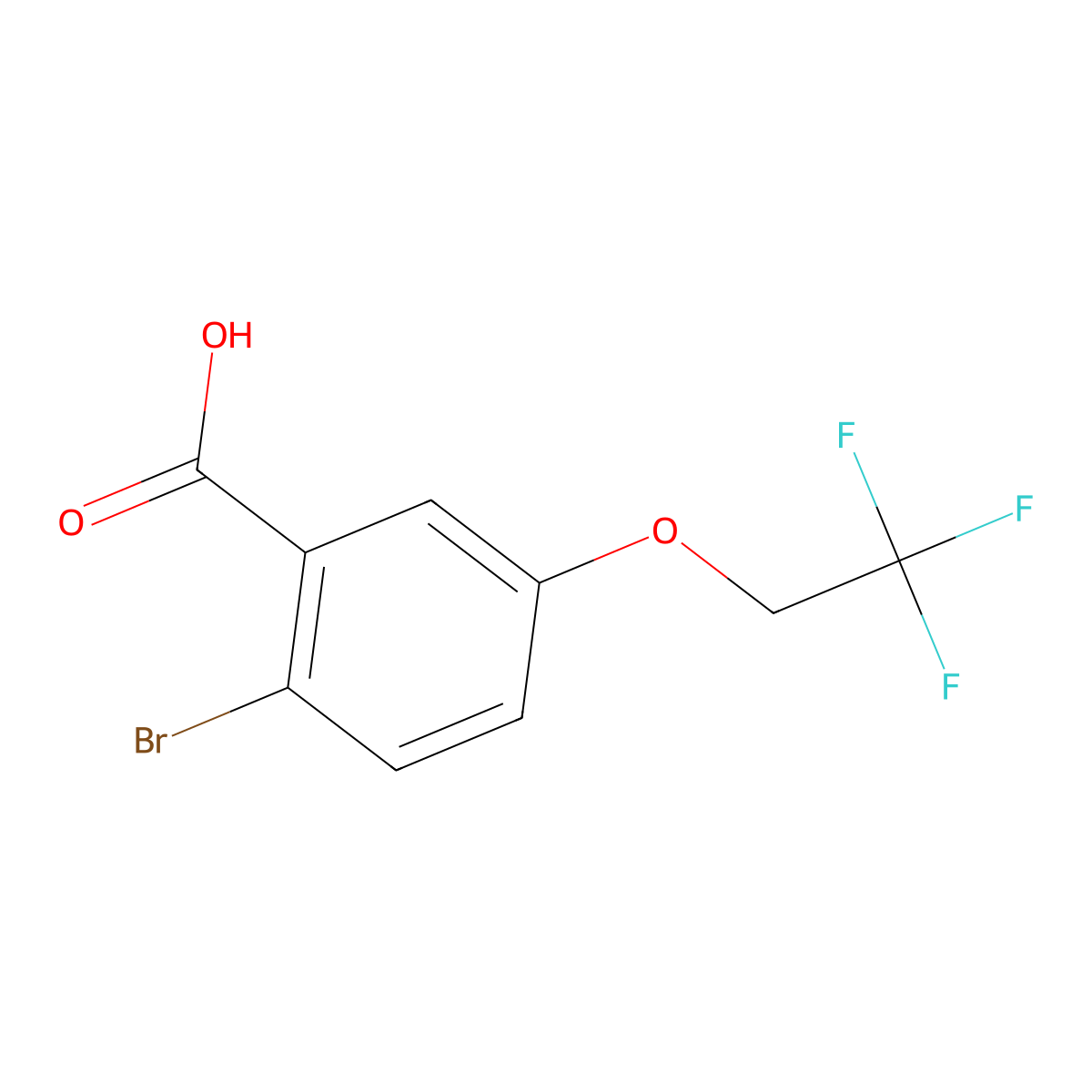 2-Bromo-5-(2,2,2-trifluoroethoxy)benzoic acid molecular structure, CAS 1520581-23-0