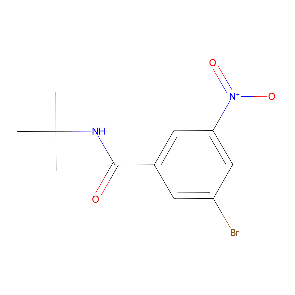 3-Bromo-N-tert-butyl-5-nitrobenzamide molecular structure, CAS 1520588-05-9