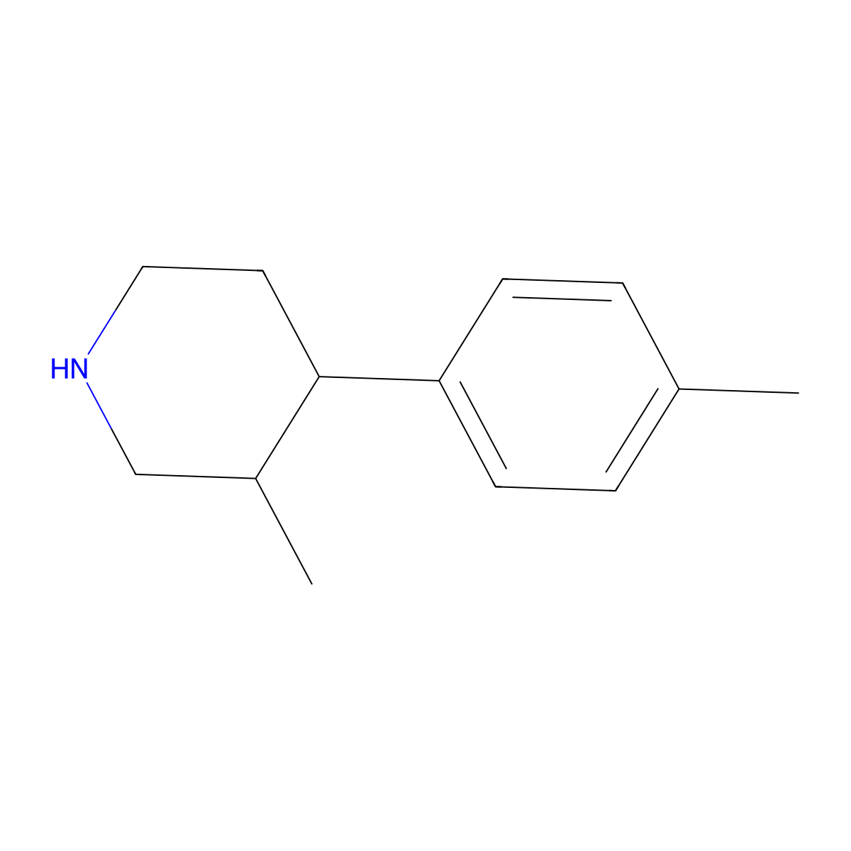 3-Methyl-4-(4-methylphenyl)piperidine molecular structure, CAS 1520590-63-9