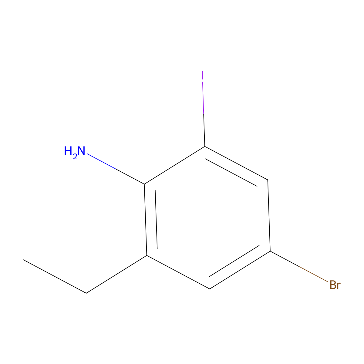 4-Bromo-2-ethyl-6-iodoaniline molecular structure, CAS 1520590-66-2