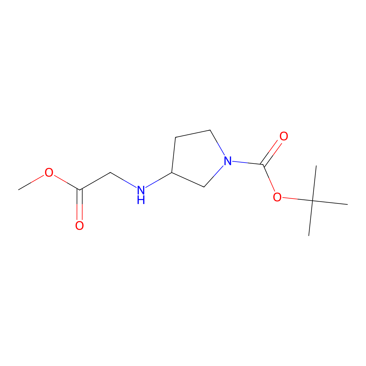 3-(Methoxycarbonylmethyl-amino)-pyrrolidine-1-carboxylic acid tert-butyl ester molecular structure, CAS 1520592-70-4