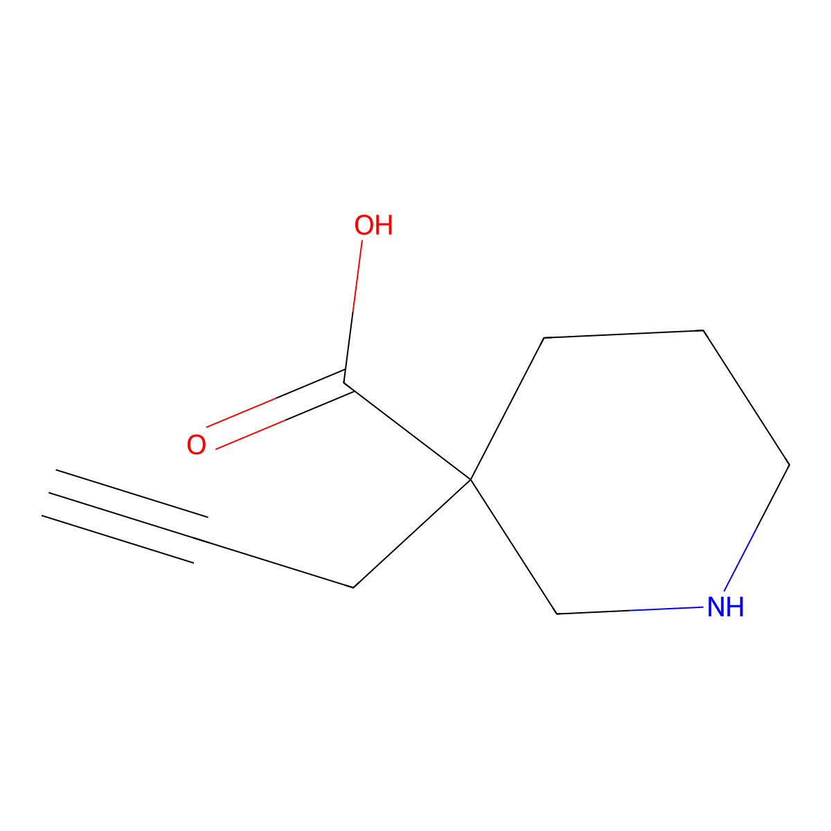 3-(Prop-2-yn-1-yl)piperidine-3-carboxylic acid molecular structure, CAS 1520596-30-8