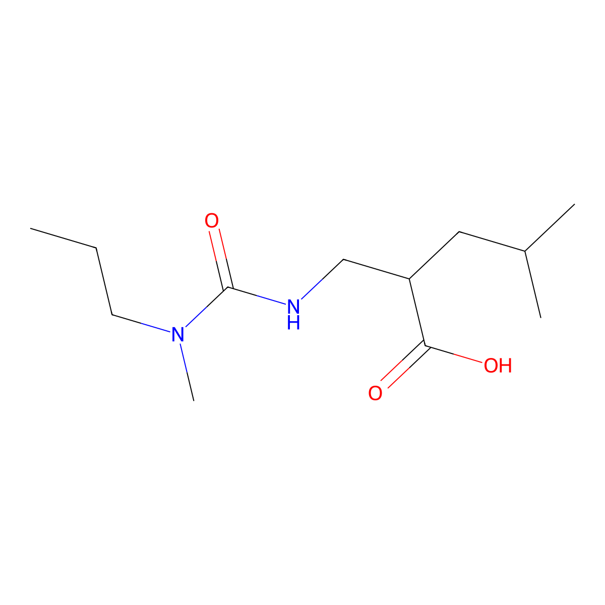 4-Methyl-2-({[methyl(propyl)carbamoyl]amino}methyl)pentanoic acid molecular structure, CAS 1520596-78-4