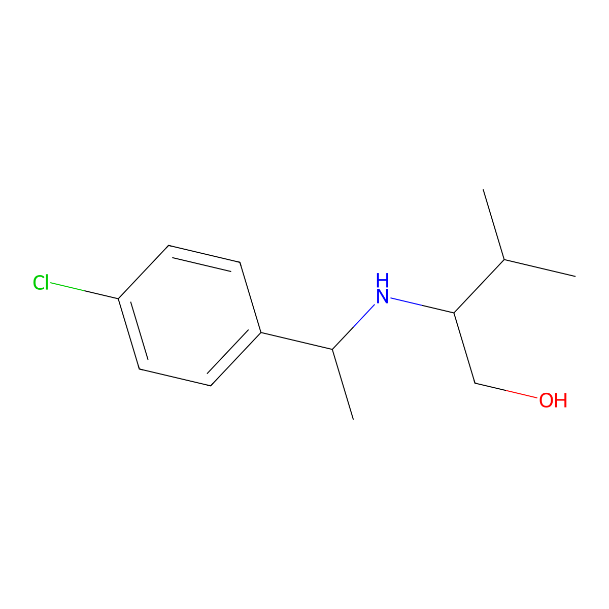 2-{[1-(4-Chlorophenyl)ethyl]amino}-3-methylbutan-1-ol molecular structure, CAS 1520600-70-7