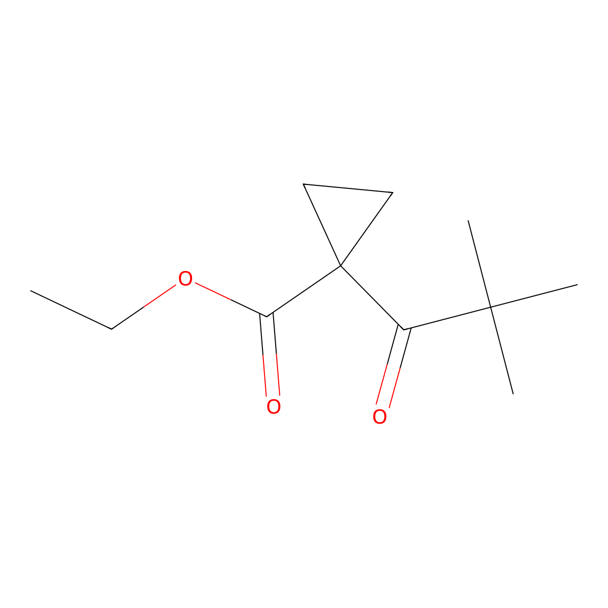 Ethyl1-(2,2-dimethylpropanoyl)cyclopropane-1-carboxylate molecular structure, CAS 1520602-41-8
