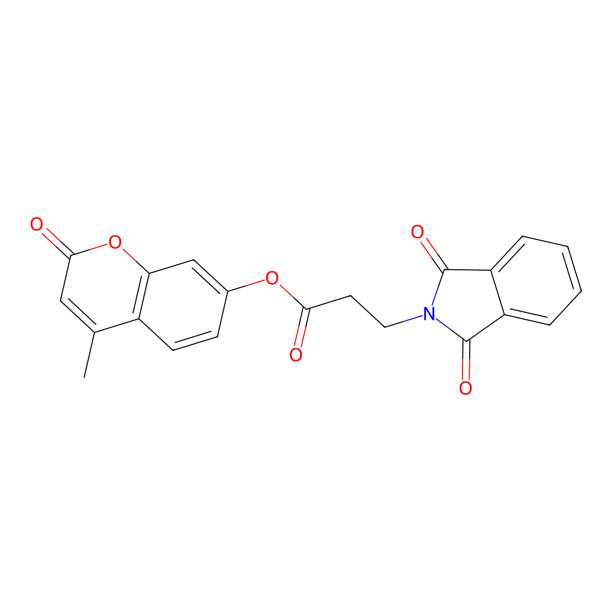 4-methyl-2-oxo-2H-chromen-7-yl 3-(1,3-dioxo-1,3-dihydro-2H-isoindol-2-yl)propanoate molecular structure, CAS 152061-71-7
