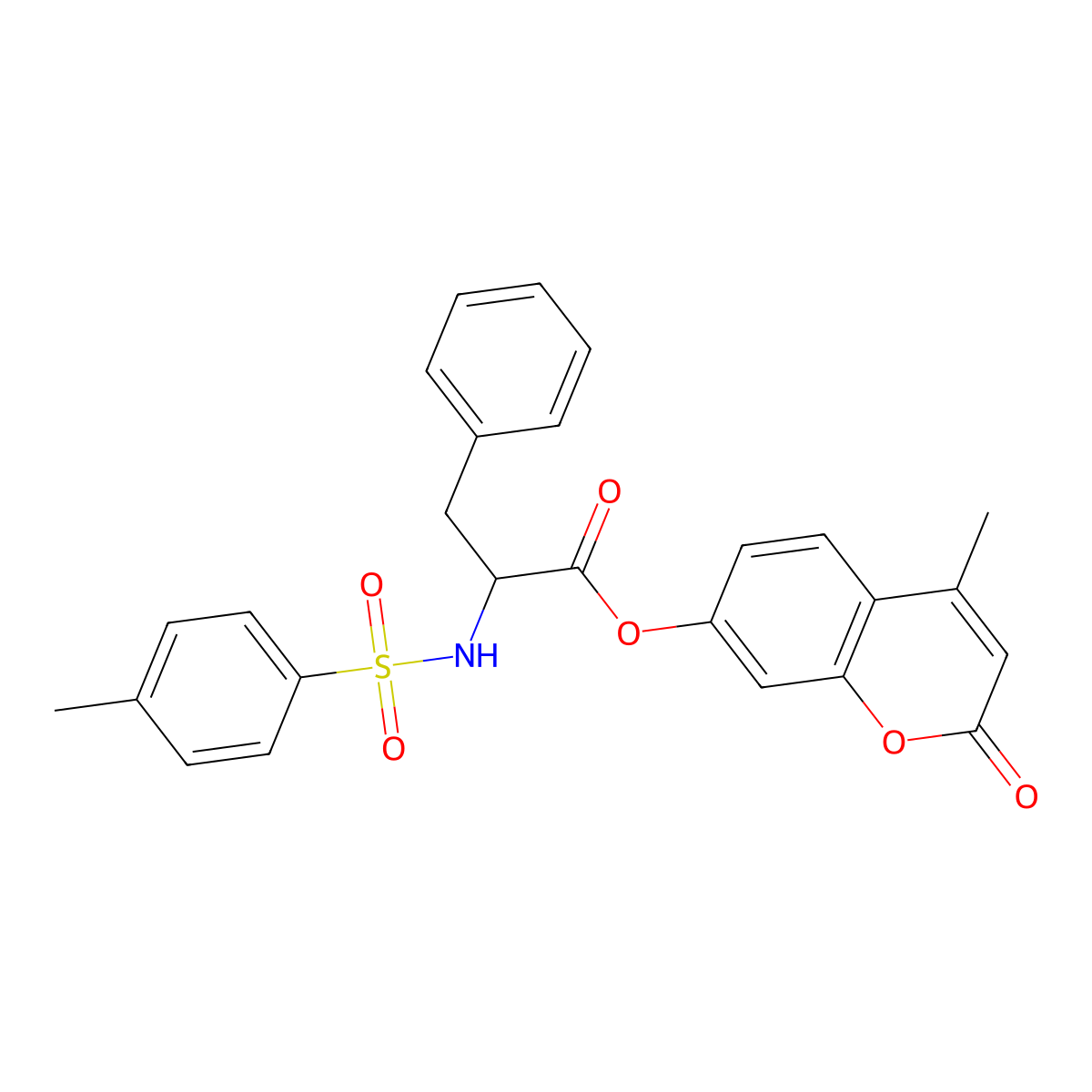 4-methyl-2-oxo-2H-chromen-7-yl (2S)-2-{[(4-methylphenyl)sulfonyl]amino}-3-phenylpropanoate molecular structure, CAS 152061-79-5