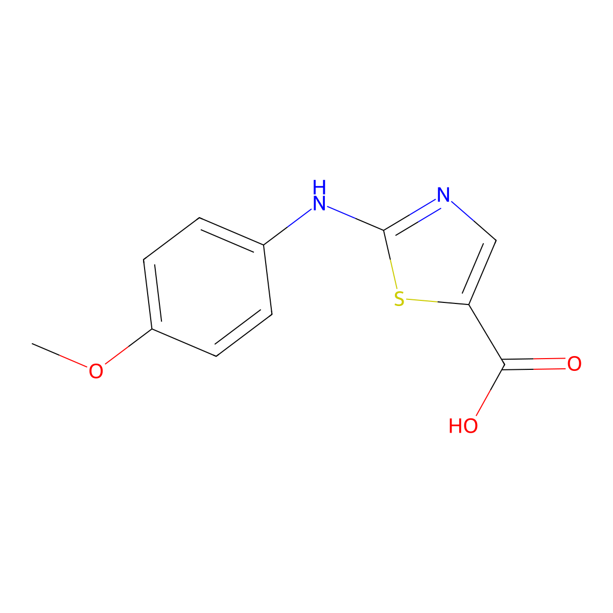 2-((4-Methoxyphenyl)amino)thiazole-5-carboxylic acid molecular structure, CAS 1520613-94-8