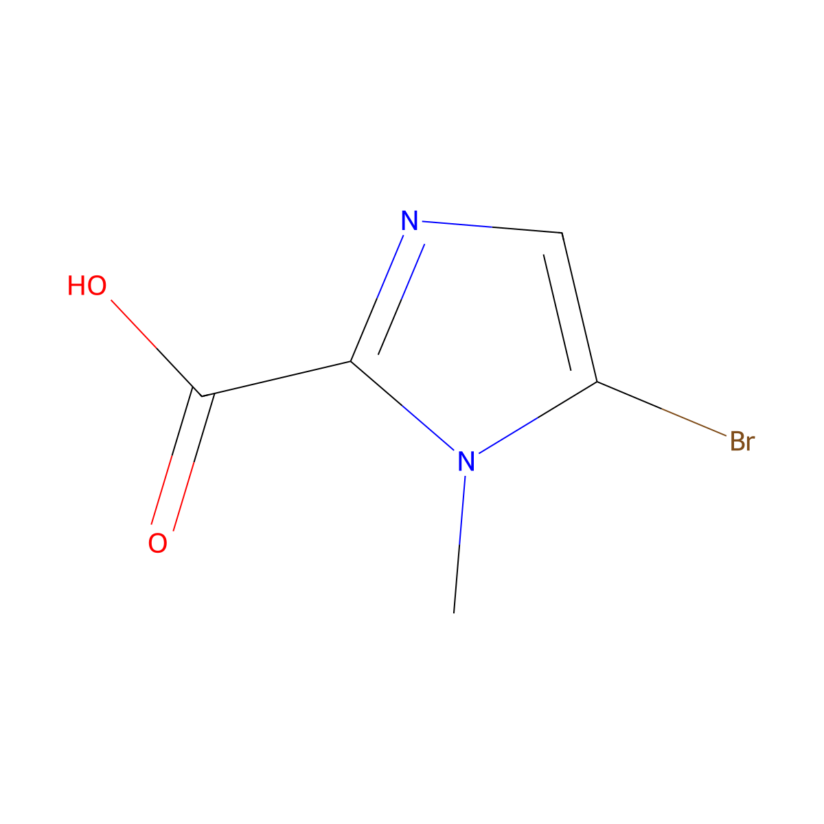 5-Bromo-1-methyl-1H-imidazole-2-carboxylic acid molecular structure, CAS 1520621-24-2