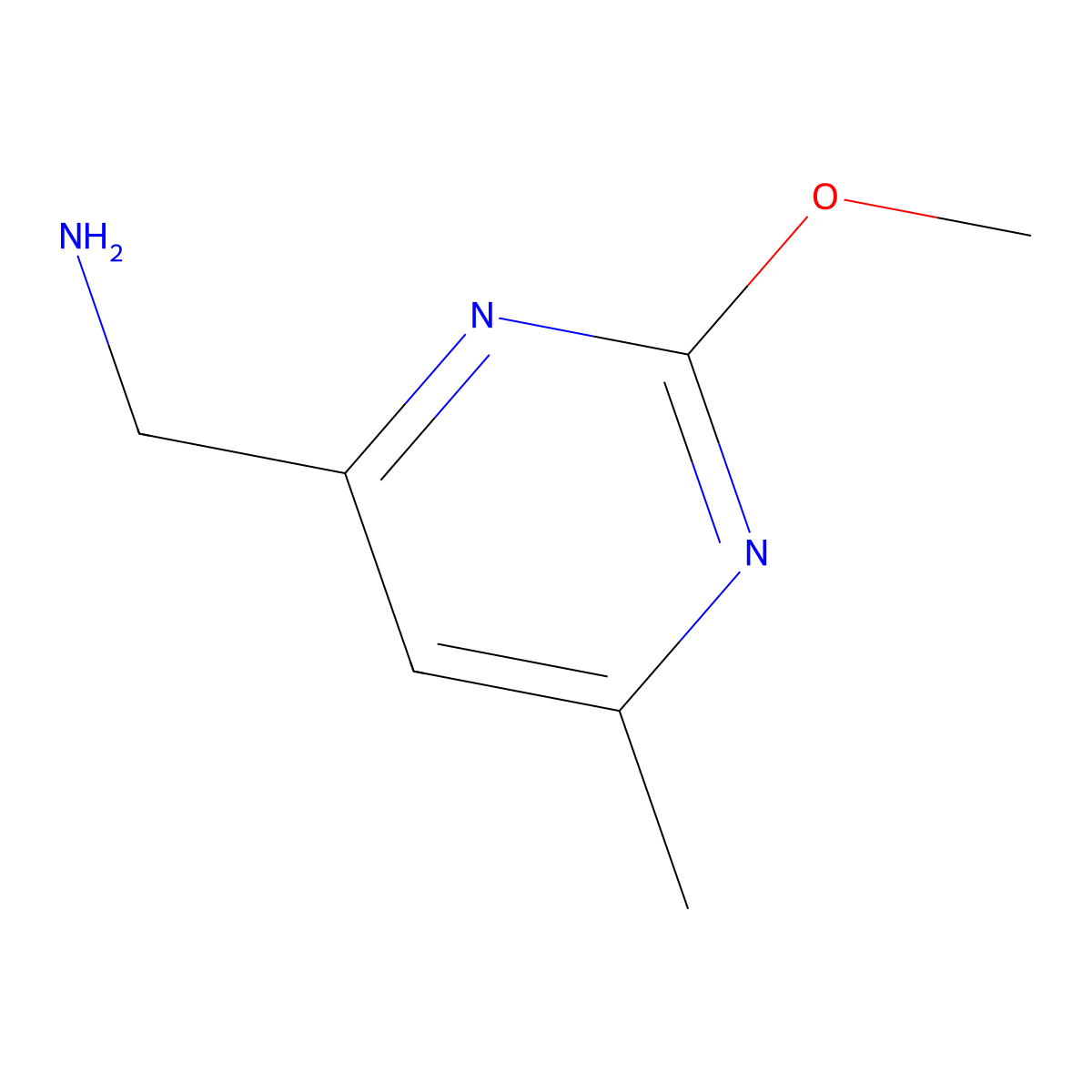 (2-Methoxy-6-methylpyrimidin-4-yl)methanamine molecular structure, CAS 1520626-70-3