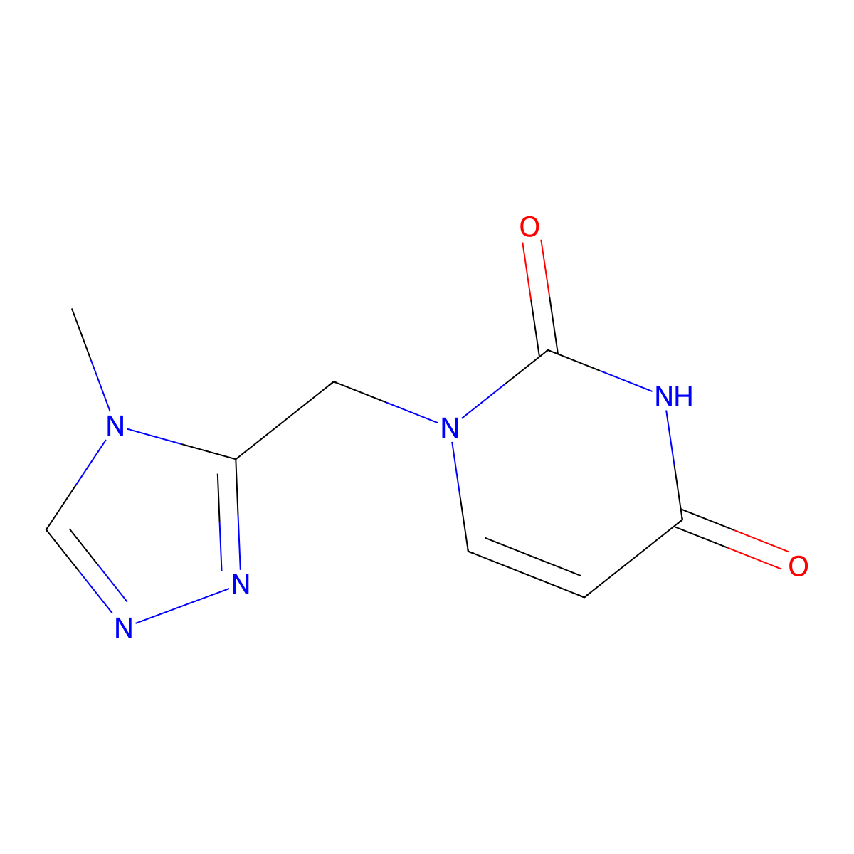 1-[(4-methyl-4H-1,2,4-triazol-3-yl)methyl]-1,2,3,4-tetrahydropyrimidine-2,4-dione molecular structure, CAS 1520629-84-8