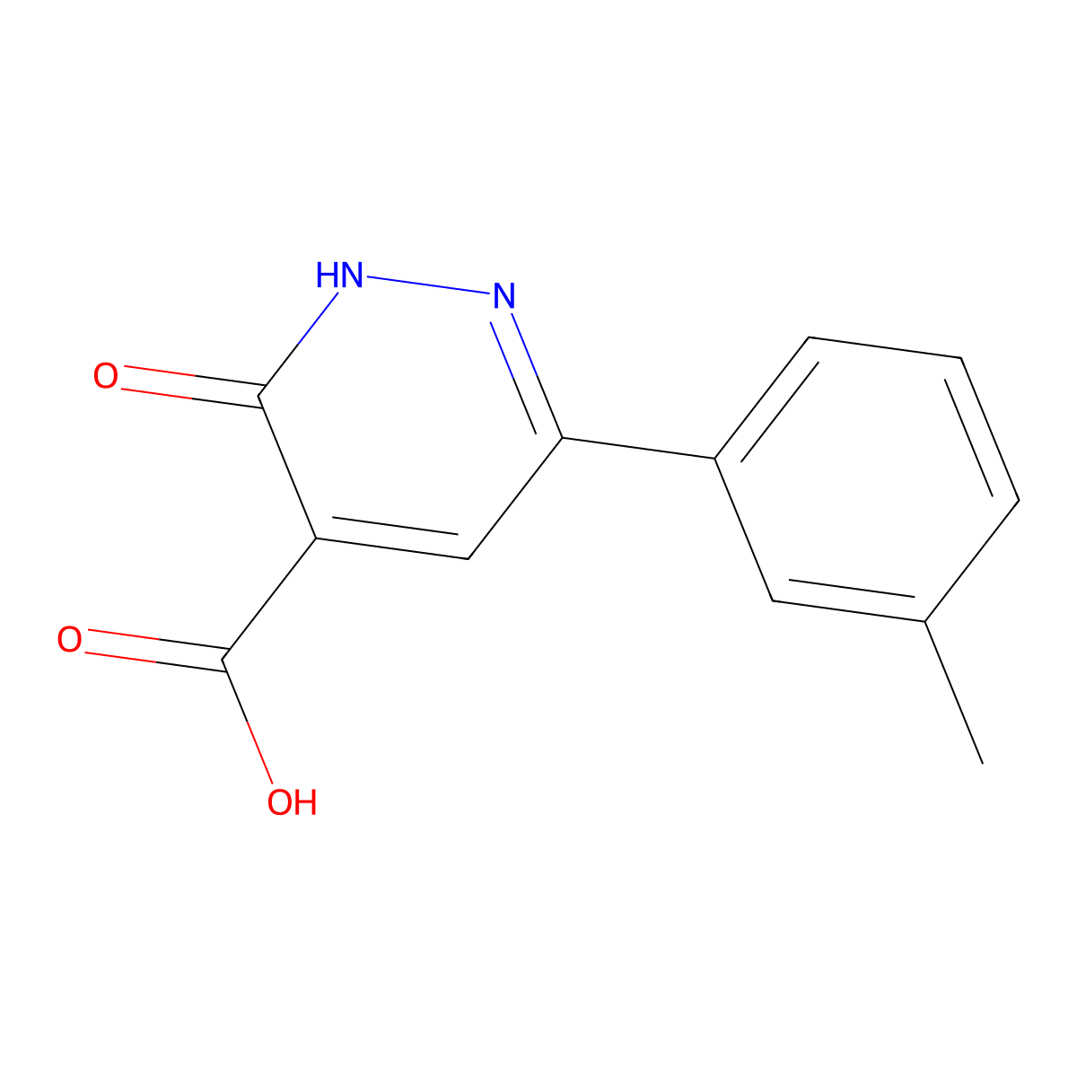 3-Oxo-6-(m-tolyl)-2,3-dihydropyridazine-4-carboxylic acid molecular structure, CAS 1520635-40-8