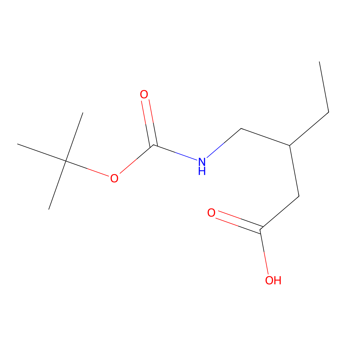 3-({[(Tert-butoxy)carbonyl]amino}methyl)pentanoic acid molecular structure, CAS 1520638-84-9