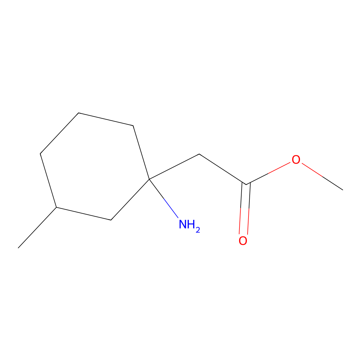 Methyl 2-(1-amino-3-methylcyclohexyl)acetate molecular structure, CAS 1520644-22-7