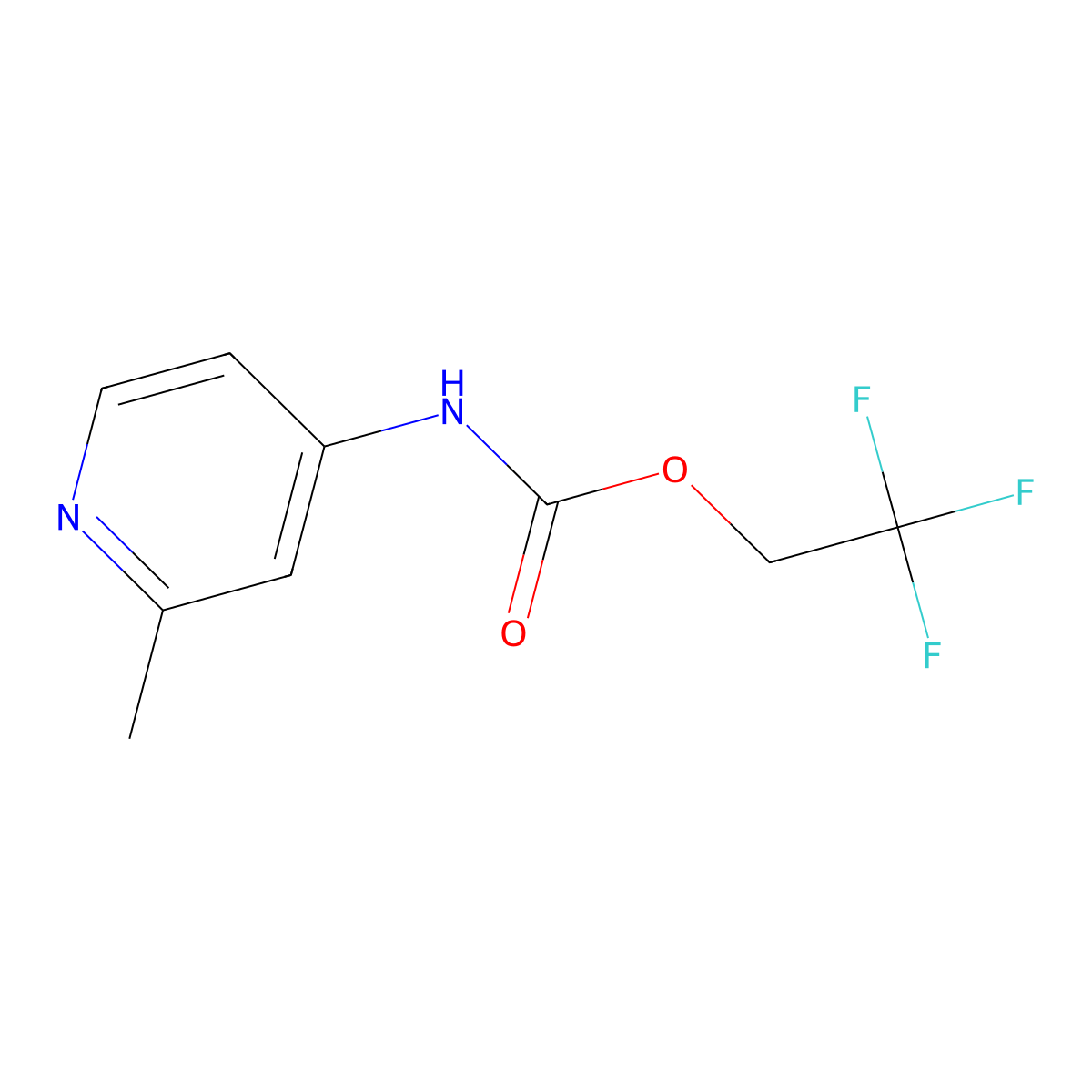 2,2,2-trifluoroethyl N-(2-methylpyridin-4-yl)carbamate molecular structure, CAS 1520660-94-9